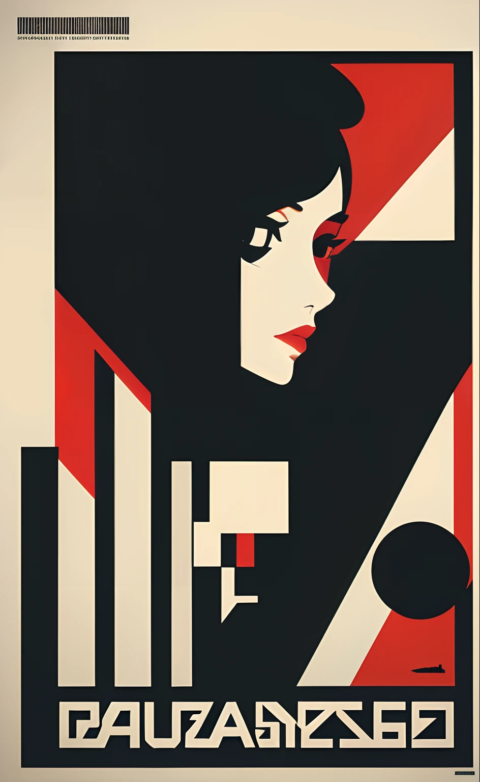 masterpiece, best quality, 1girl, spy movie poster, bauhaus, shapes, lines, abstract