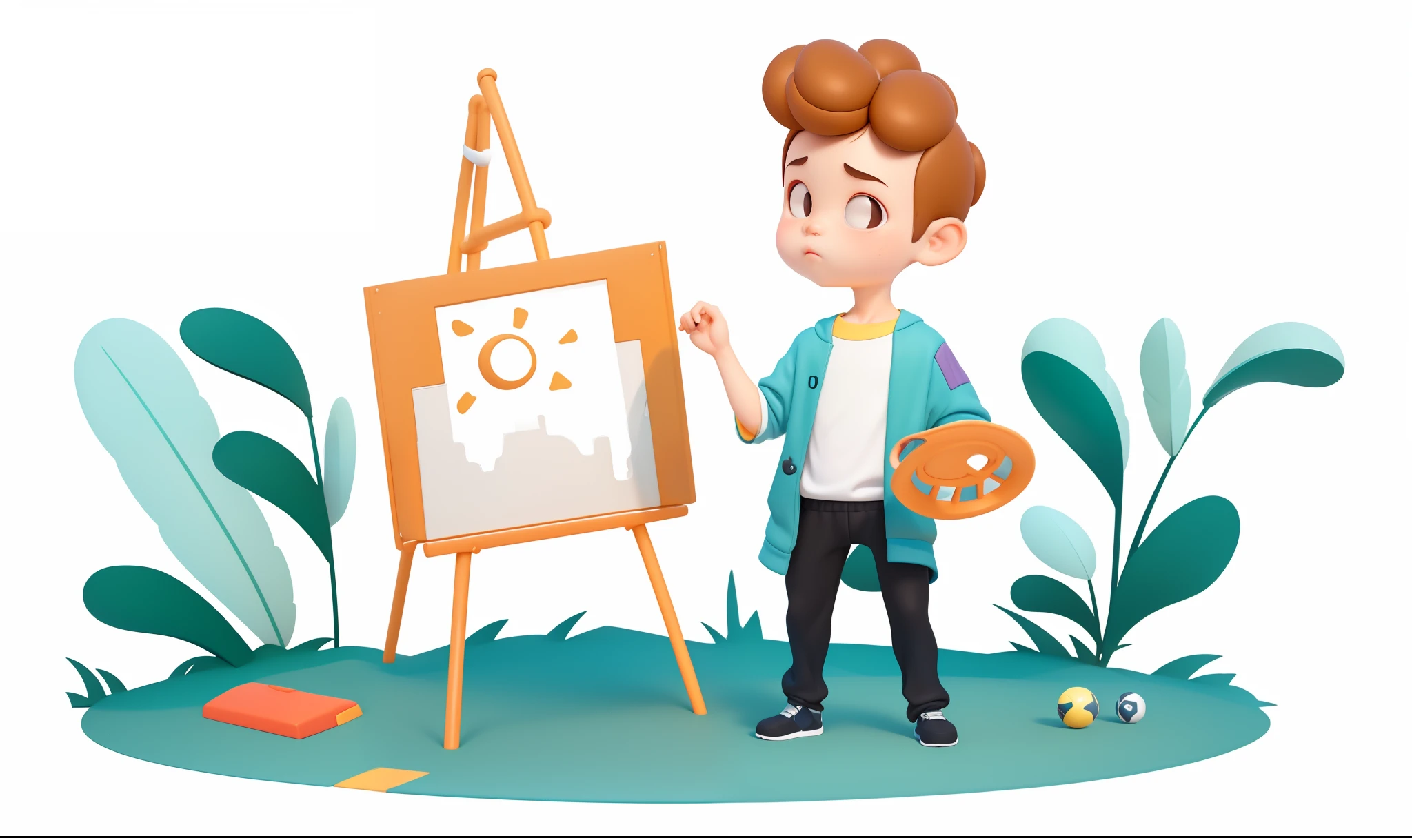 (Pixar 1.23 style) 1 boy ((upper body front, bust shot)), solo, cute kid, brunette, pretty tracksuit, boy, korean child, playground, ((masterpiece, highest quality)), (composite lighting)
