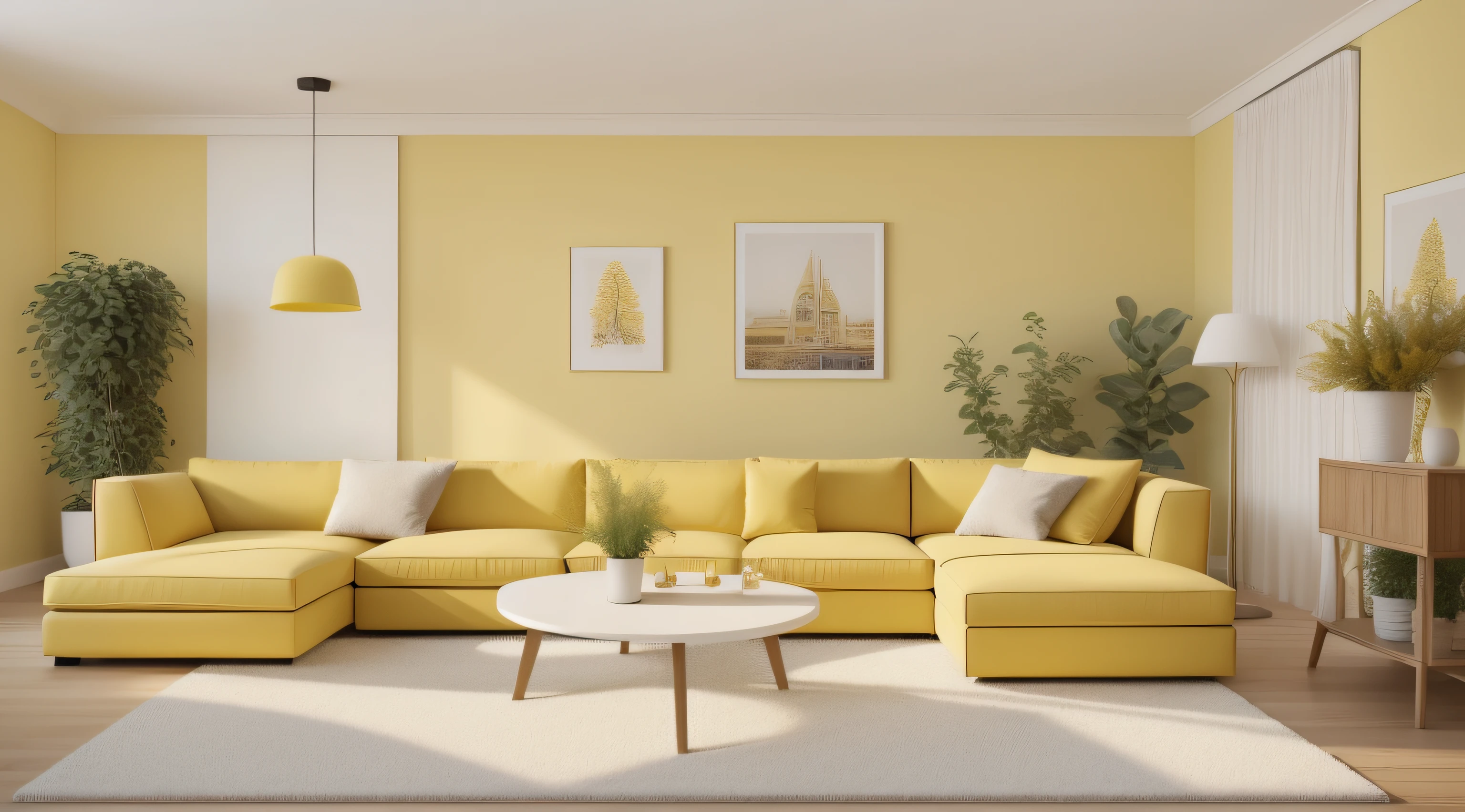 1
a yellow living room with a yellow couch and two plants royalty illustration, walls with tone of yellow, living room wall background, yellow walls, living room background, yellow theme, yellow carpeted, furniture and decor, warm colored furniture, yellow color scheme, cream - colored room, white and yellow scheme, pale yellow walls, cozy living room background, lounge background