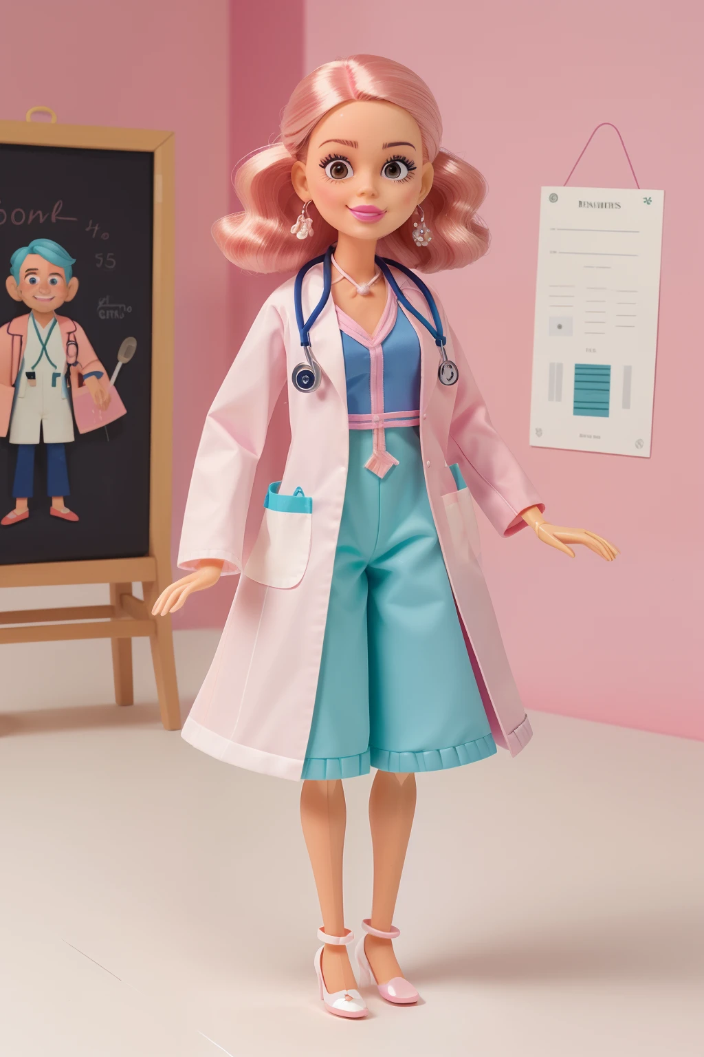 boneca ken barbie doctor, cores vibrantes