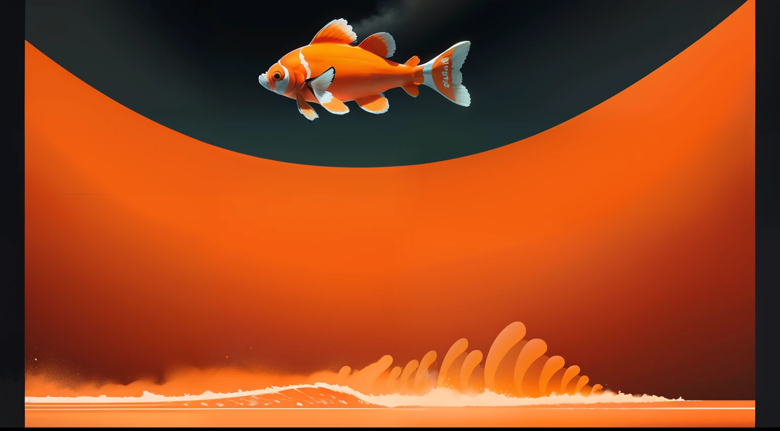 uma bandeira olimpica, In the predominant color orange and salmon with the theme of clownfish "Nemo"