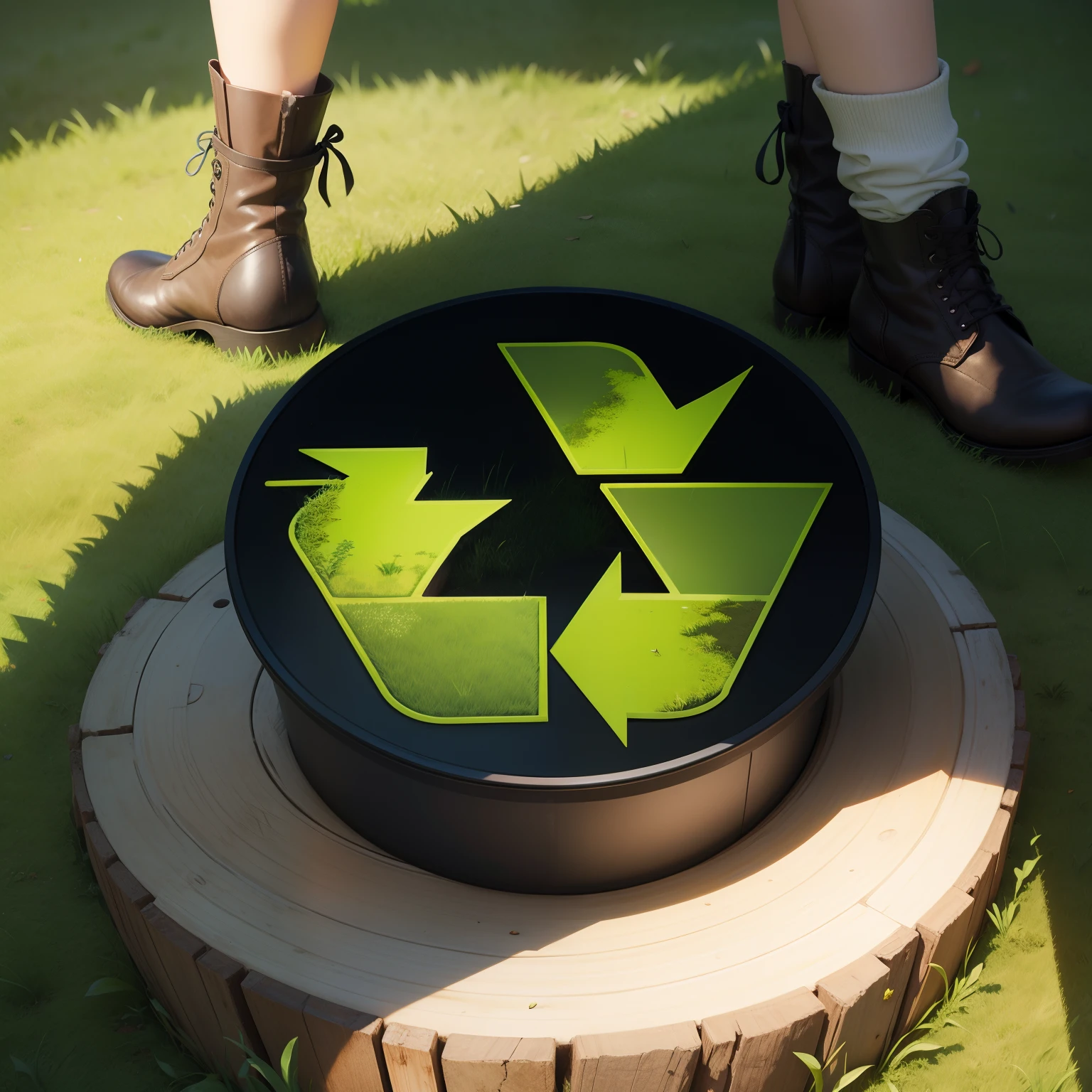 recycle、Revolutions、A logo、marks、green grass、blanche