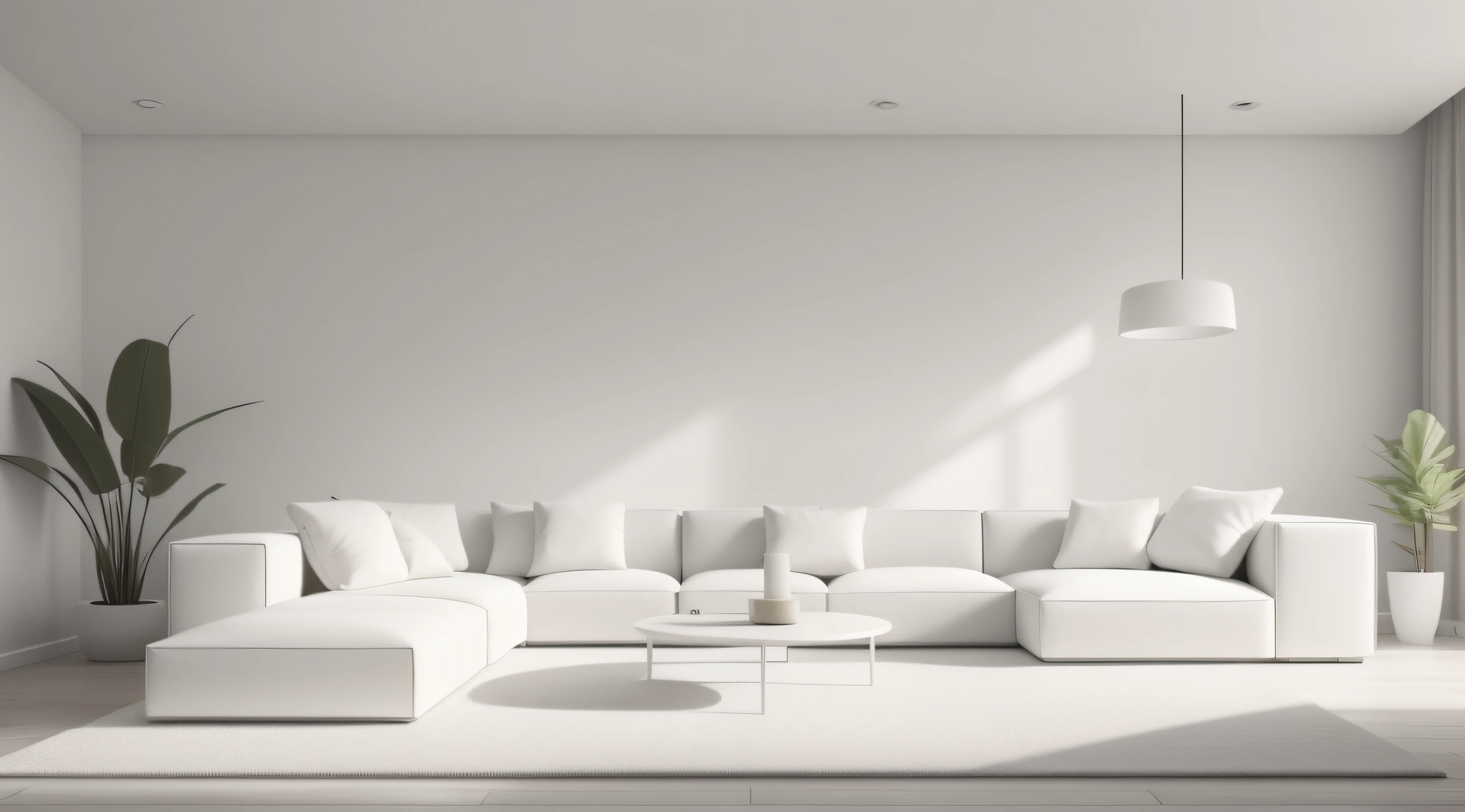 2
a rendering of a white living room with a white couch and a plant, a minimalist painting by Andries Stock, pixabay, minimalism, living room wall background, living room background, white minimalistic background, isolated white background, white soft leather model, minimalistic background, matte white background, white background wall, simple white background, the background is white