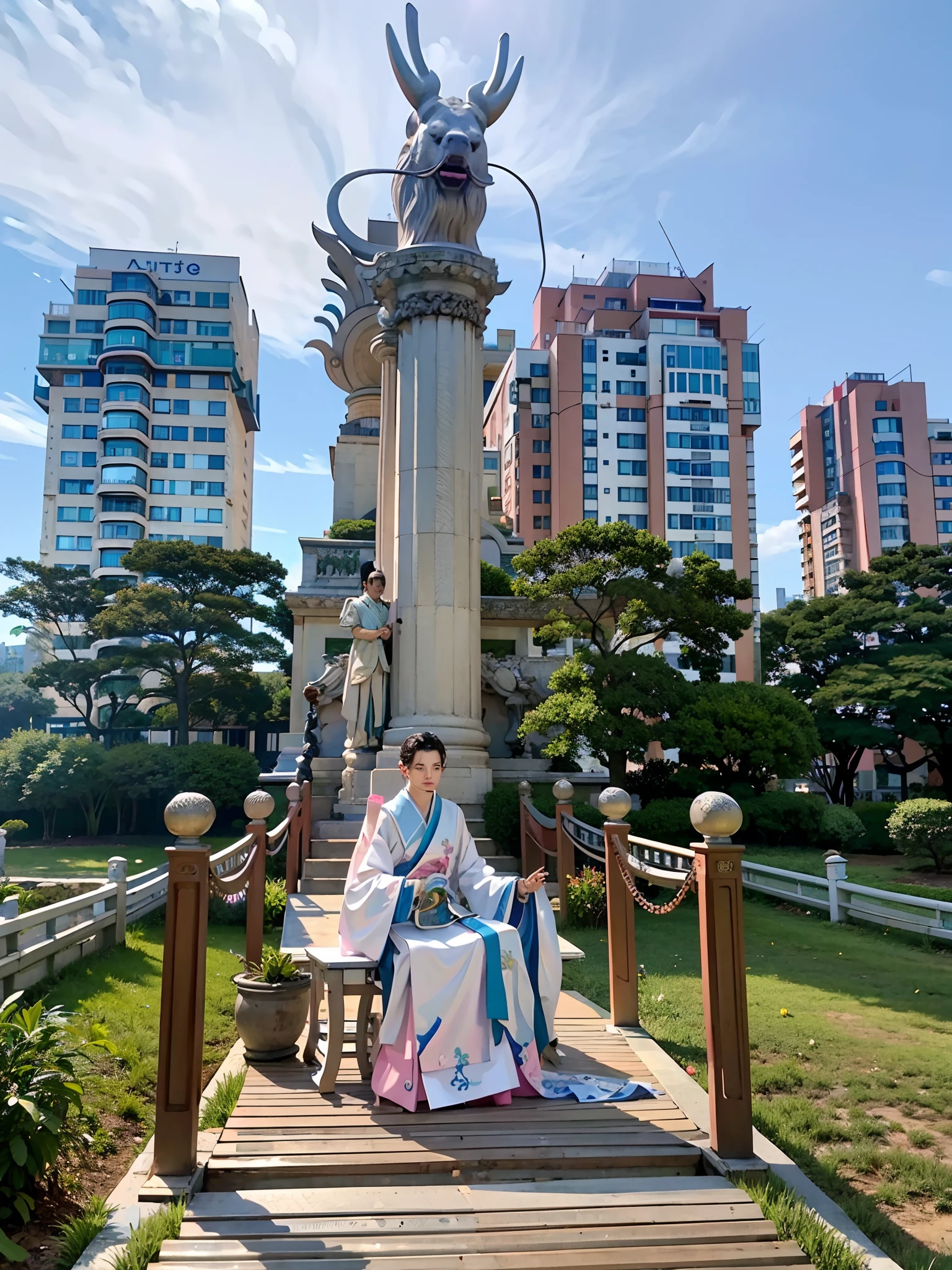 (best qualtiy:1.4), ((tmasterpiece)),((Realistis)), (A detailed),(Photorealsitic:1.4),
1boys,Hanfu,