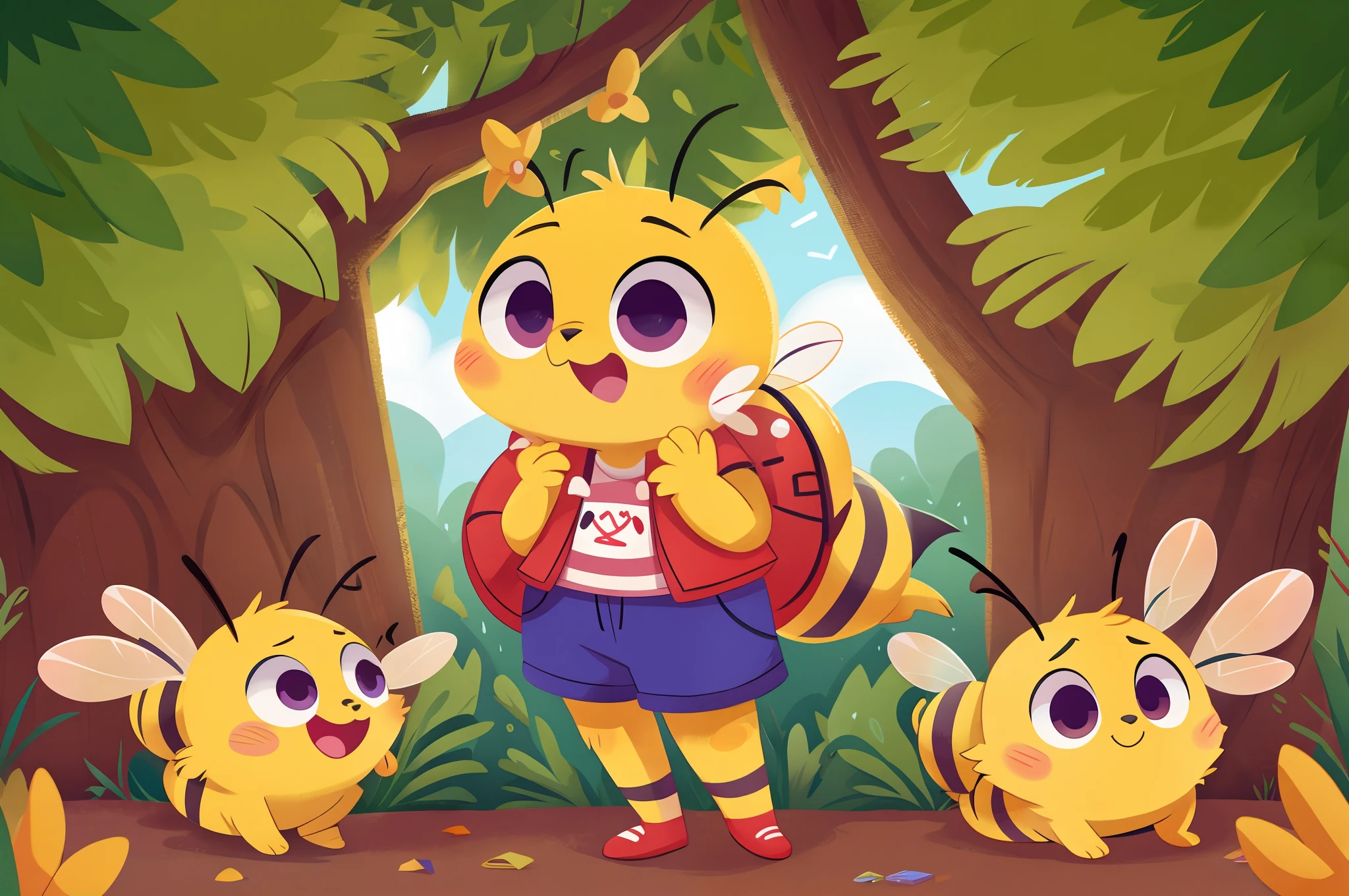 A cute cartoon bee