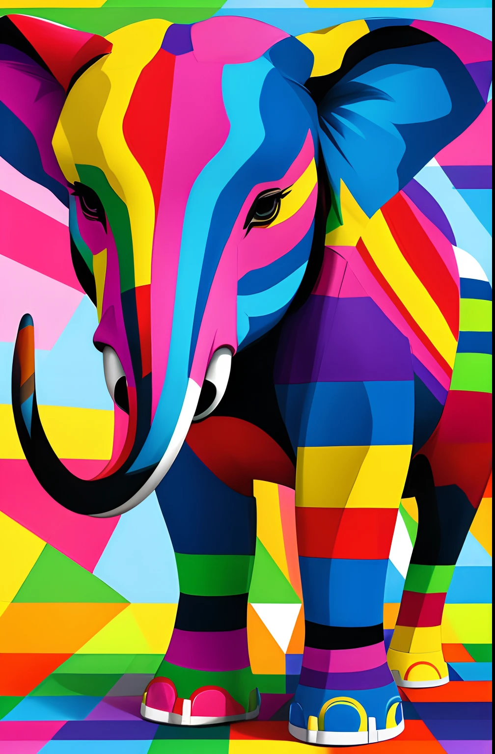 ( elefante), Eduardo Kobra ,Romero Brito,The Filling Twins ,multidimensional geometric wall PORTRAIT, arte, Chibi,
Yang08k, lindo, Colouring,
Primary works, qualidade superior, melhor qualidade, Arte Oficial, Beautiful and Aesthetic,16k