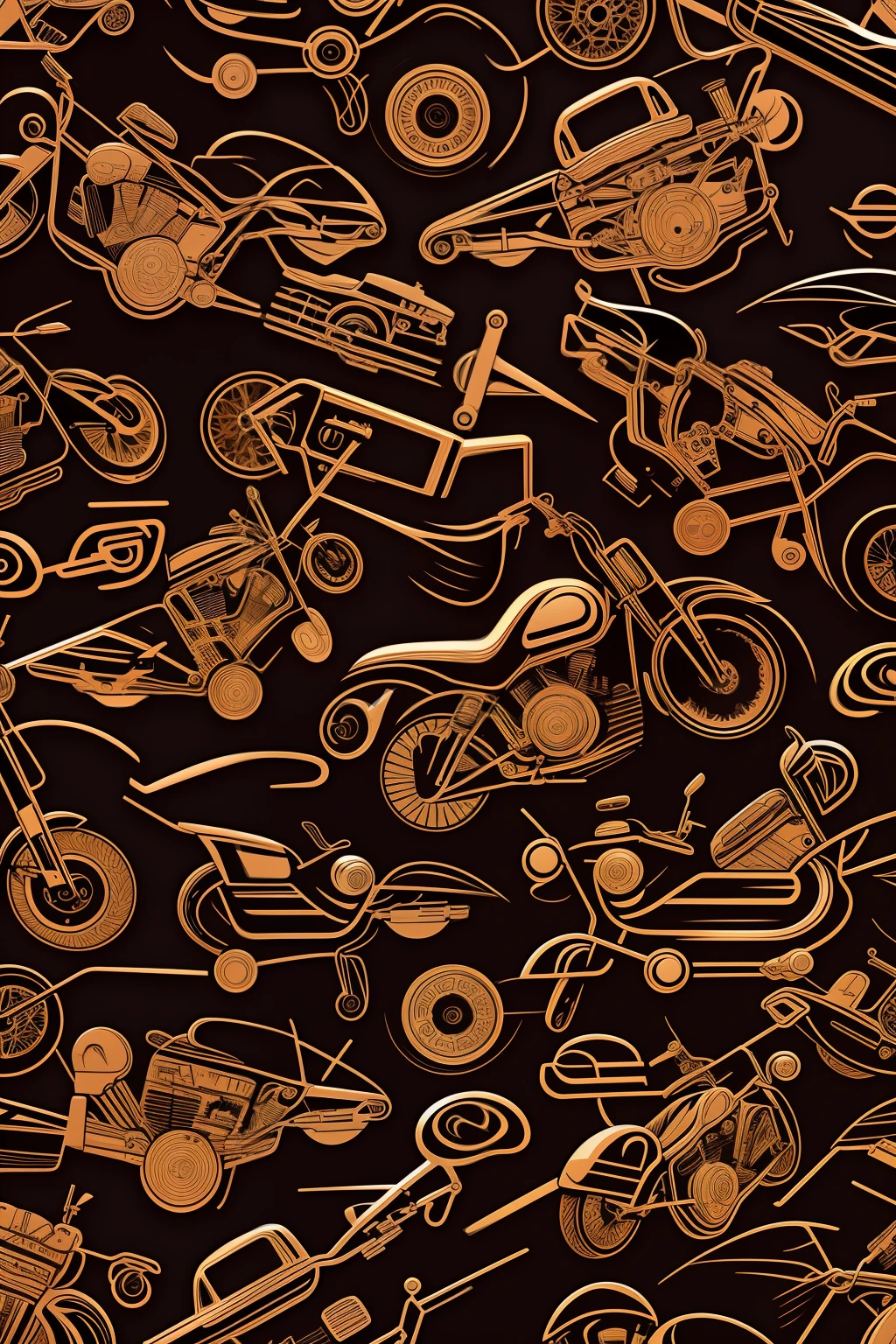 Small motorcycle design pattern, fundo preto