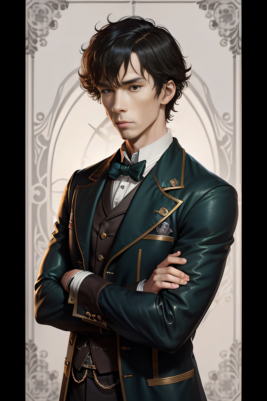 Anime style Sherlock Holmes side close-up