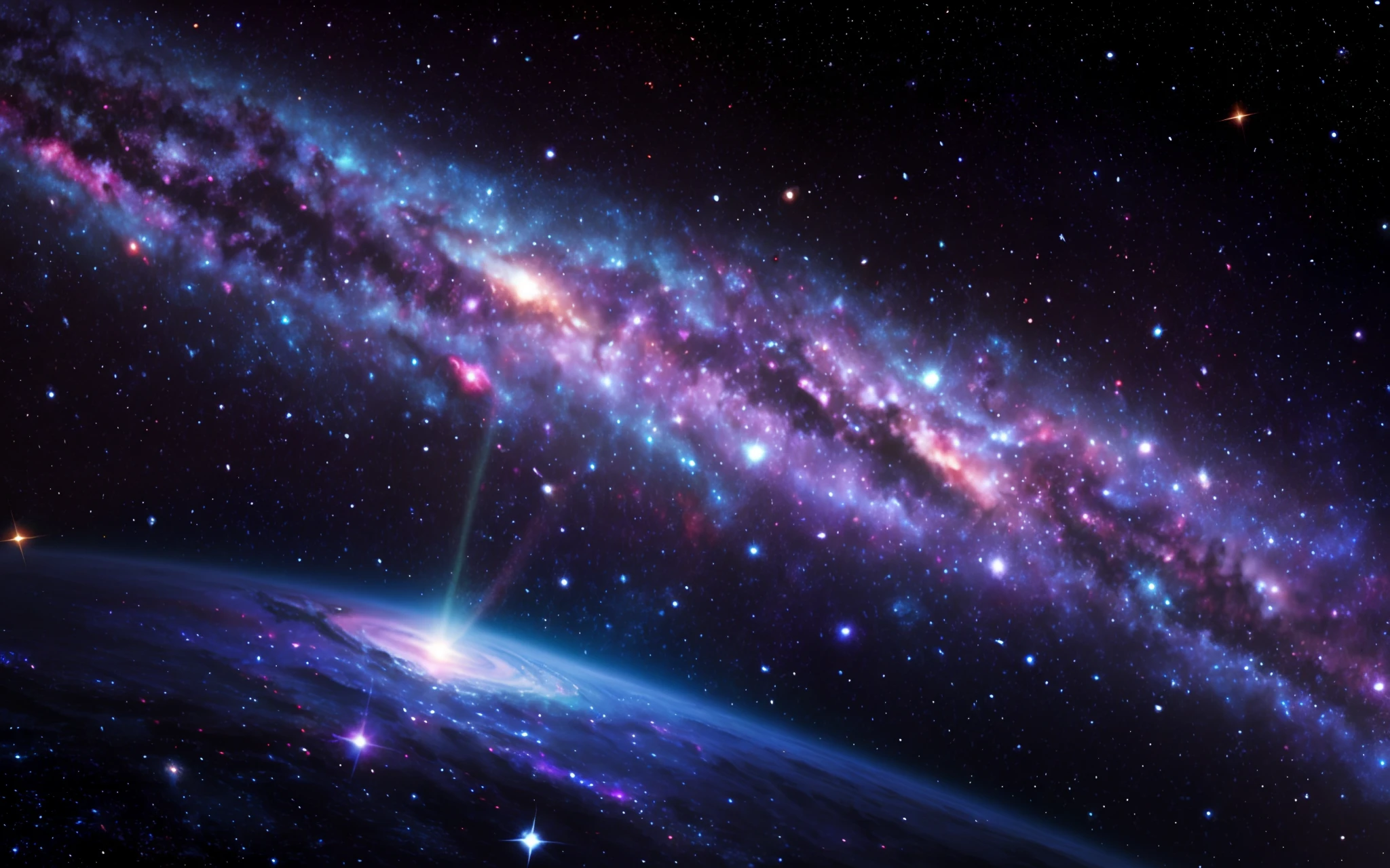 Close-up of galaxies with bright blue and purple star fields, galaxy space sci - fi, galaxies and nebulae, cosmic space, red and purple nebula, background of the galaxy, beautiful galaxy, Galactic Cosmic Nebula, Background galaxy, cosmic and colorful, Galaxy background, space galaxy background, subterranean sprawling galaxy, cosmic void background, space galaxy,k hd,A detailed,Pubic area is clear,outerspace,kosmos,Metaverse,sci-fy,