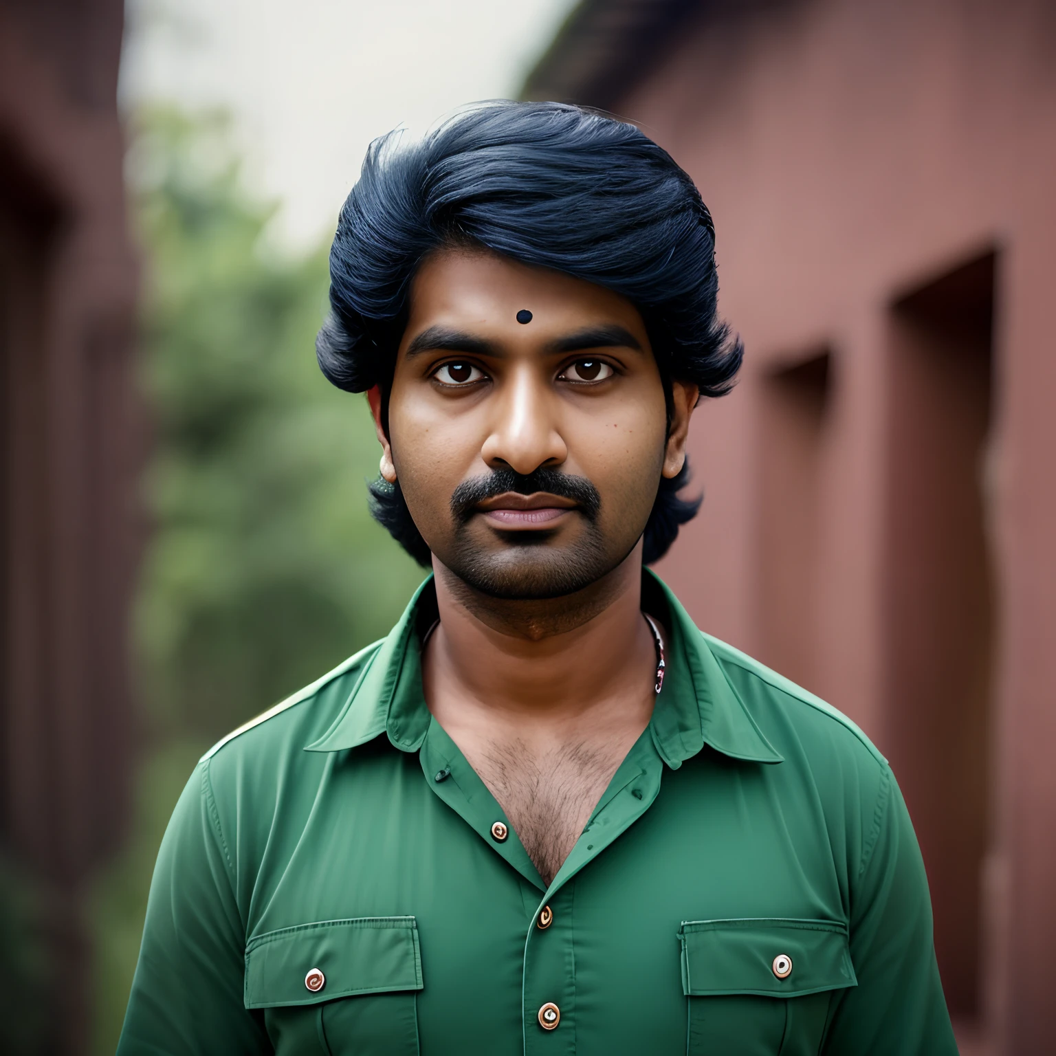 Gaurav Tiwari, a paranormal investigator and UFO field investigator who appeared on various television shows and founded the Indian Paranormal Society, looking at the camera with a brave and curious expression, haunted locations and UFOs in the background ((casual clothes - green: 1.5)), adventurous, 6d camera, octane render, spooky aesthetic, ghostly aura, mysterious atmosphere, detailed face, explorer aura , facing the camera, indian man, shot hair, with no facial hair, 25 years old man