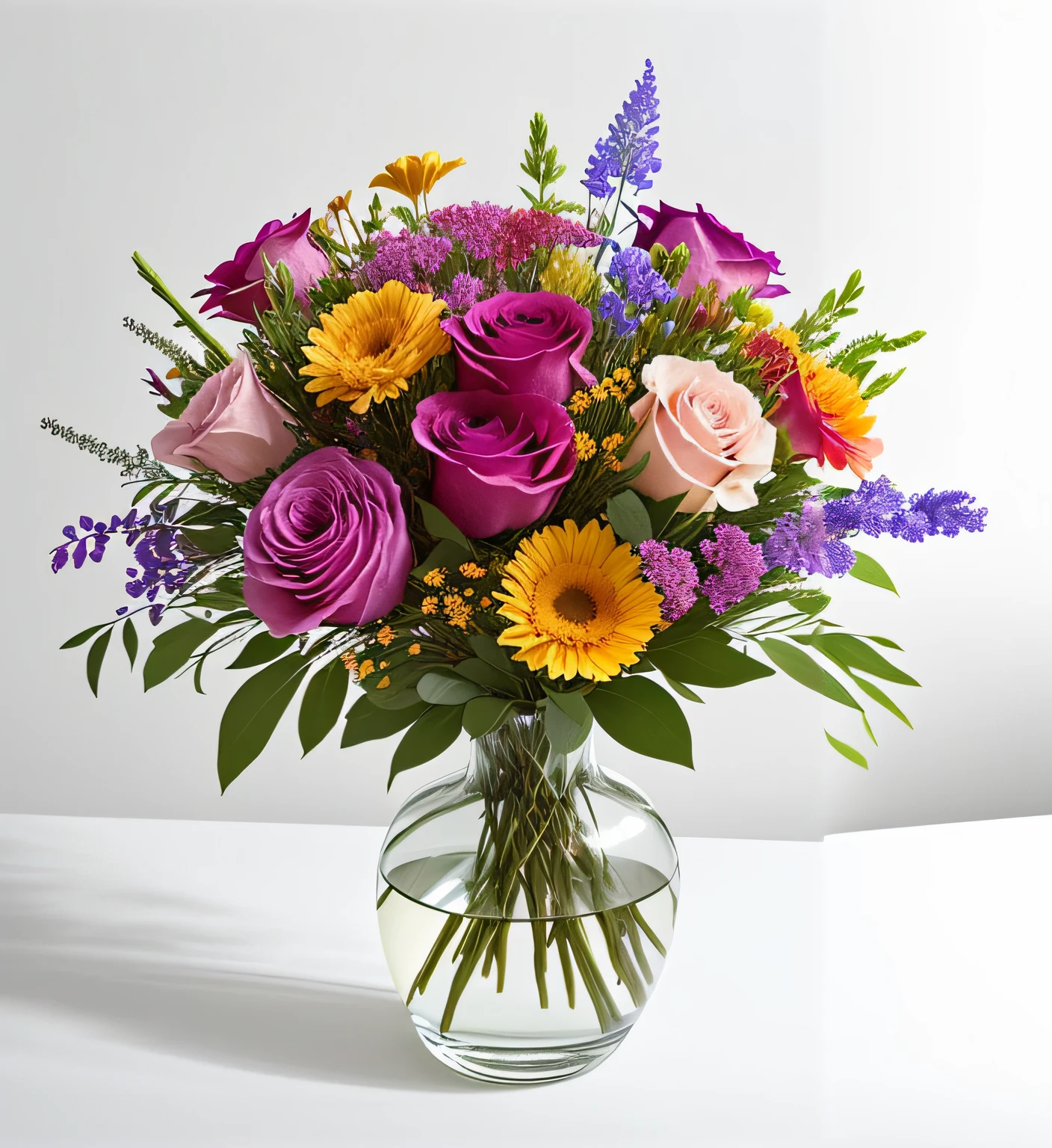 There is a vase,There is a bouquet of flowers inside, summer vibrance, summer vibrance, beautiful daylight, i dream of a vase flowers, floral dream, Bright and beautiful, wonderful day out, rural splendor, shining sun, Tranquil Mood, Beautiful look, Masterpiece works of art, close face view, Very sweet, Incredibly beautiful, Spring vitality, flower bouquet