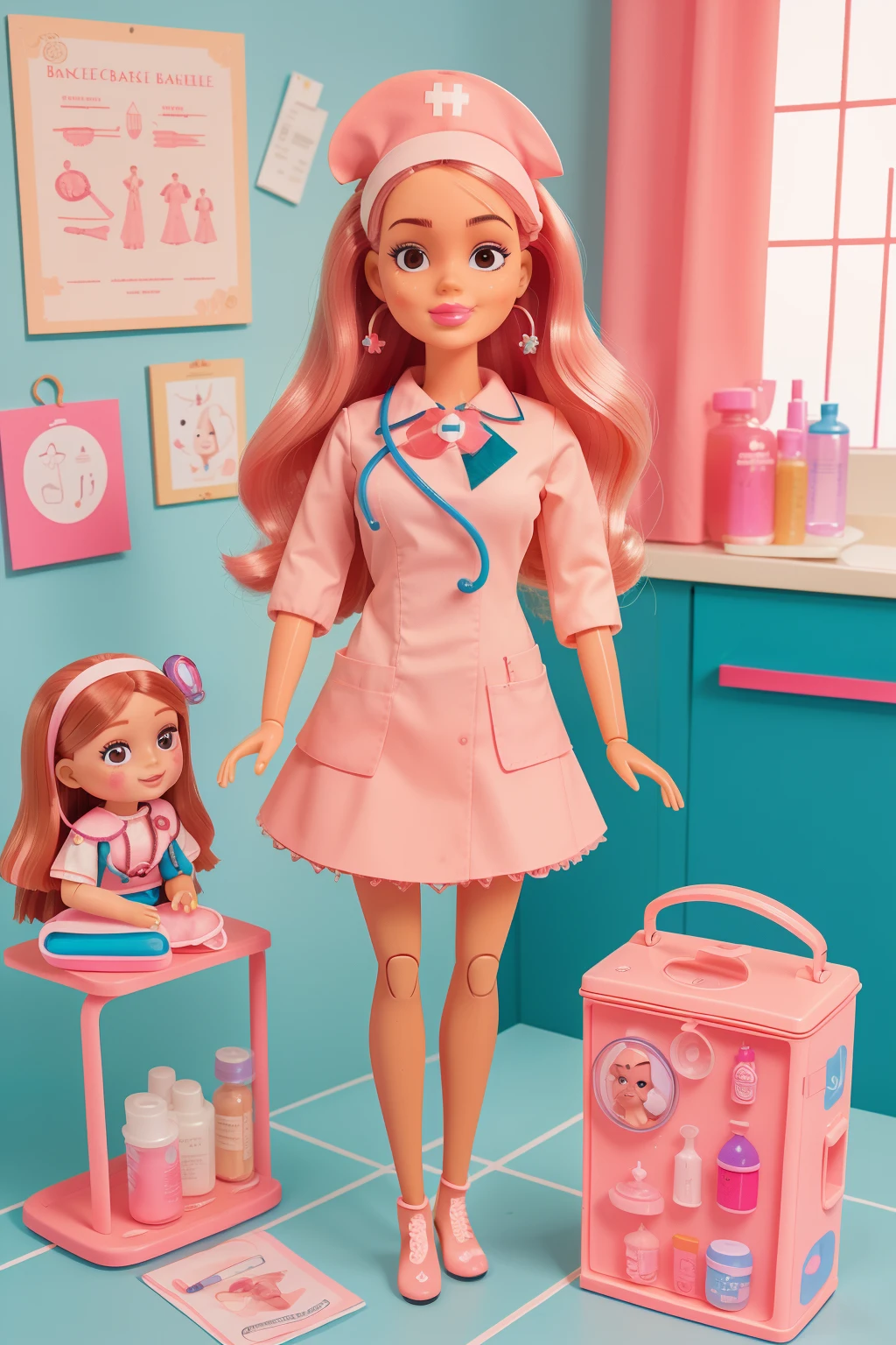 boneca barbie nurse, cores basics
