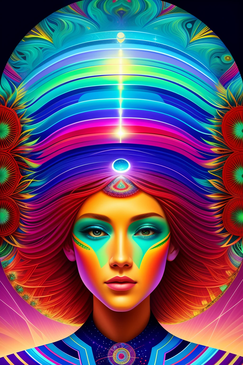 a painting of a giant head with a lot of ordinary things, psychedelic surreal art, estilo dan mumford e alex grey, psychedelic illustration, hyper detailed visionary art, Hyper Visionary Art - Detailed, psychedelic artwork, surreal + altamente detalhado, arte digital altamente detalhada 4k, arte psytrance, Directed by: Justino Geraldo, arte digital detalhada 4K, Arte Trippy, Surreal psychedelic design, desenho camiseta