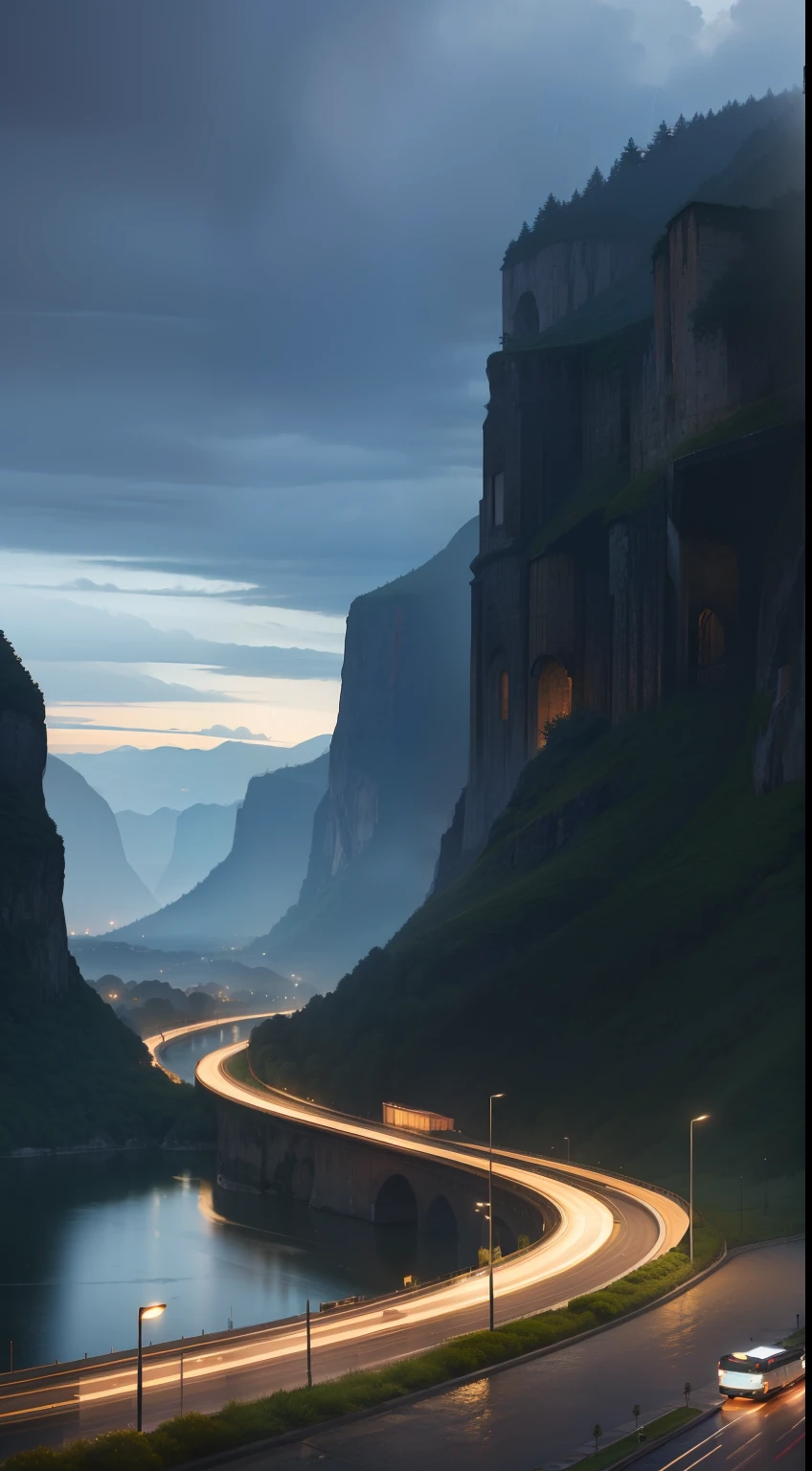 It's raining,Magnificent landscape scenery