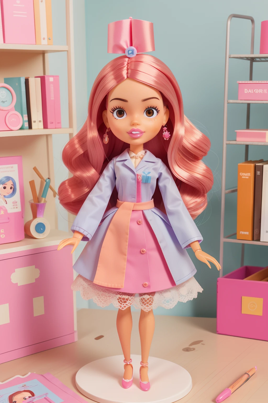 boneca barbie doctor, cores vibrantes
