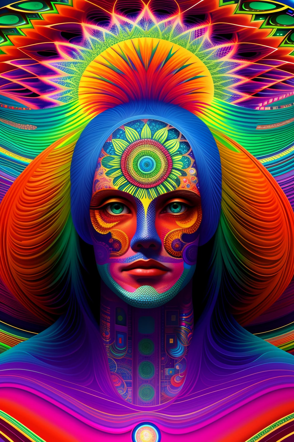 a painting of a giant head with many books, psychedelic surreal art, estilo dan mumford e alex grey, psychedelic illustration, hyper detailed visionary art, Hyper Visionary Art - Detailed, psychedelic artwork, surreal + altamente detalhado, arte digital altamente detalhada 4k, arte psytrance, Directed by: Justino Geraldo, arte digital detalhada 4K, Arte Trippy, Surreal psychedelic design, desenho camiseta
