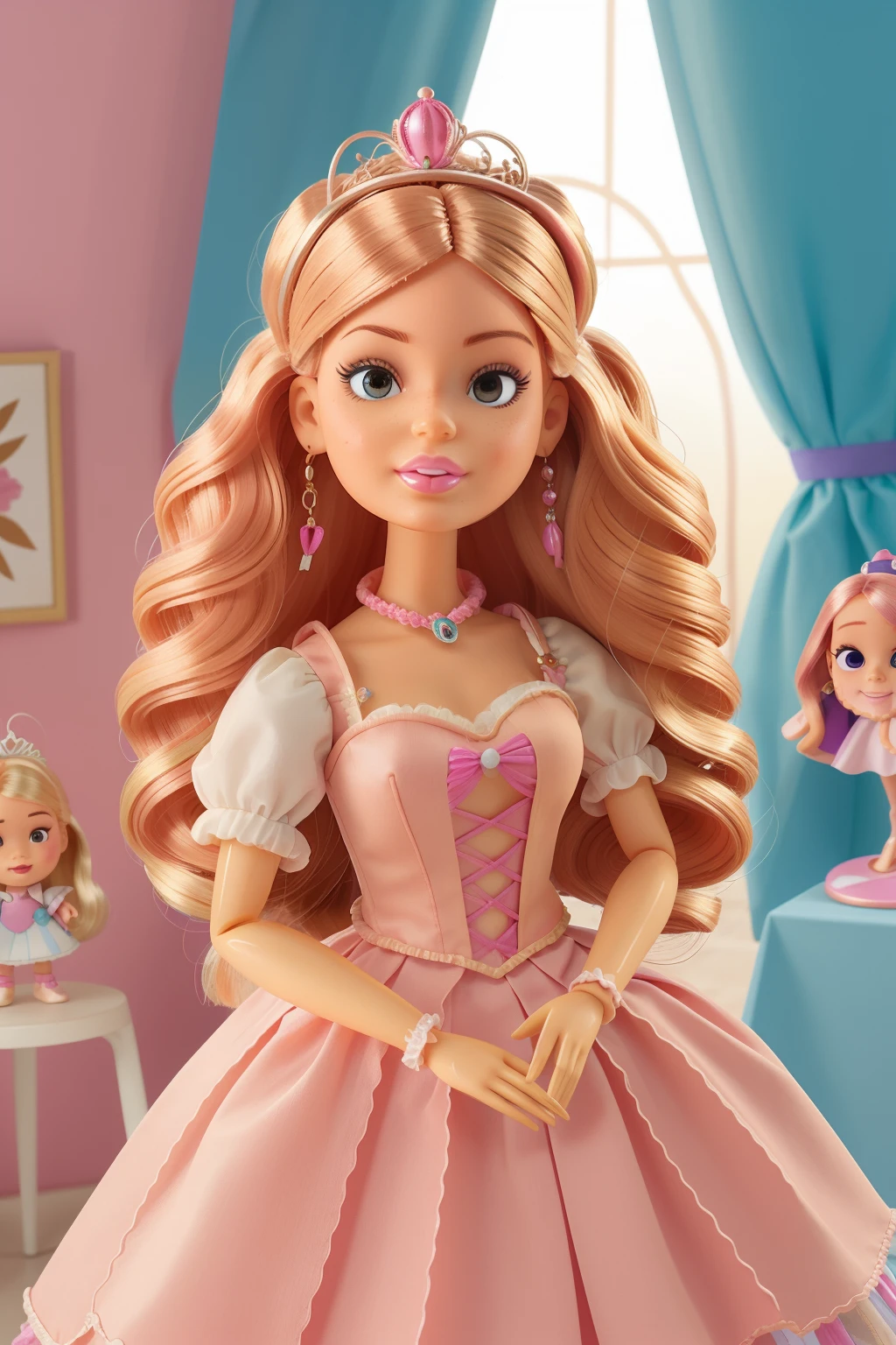 boneca barbie Princess, cores vibrantes
