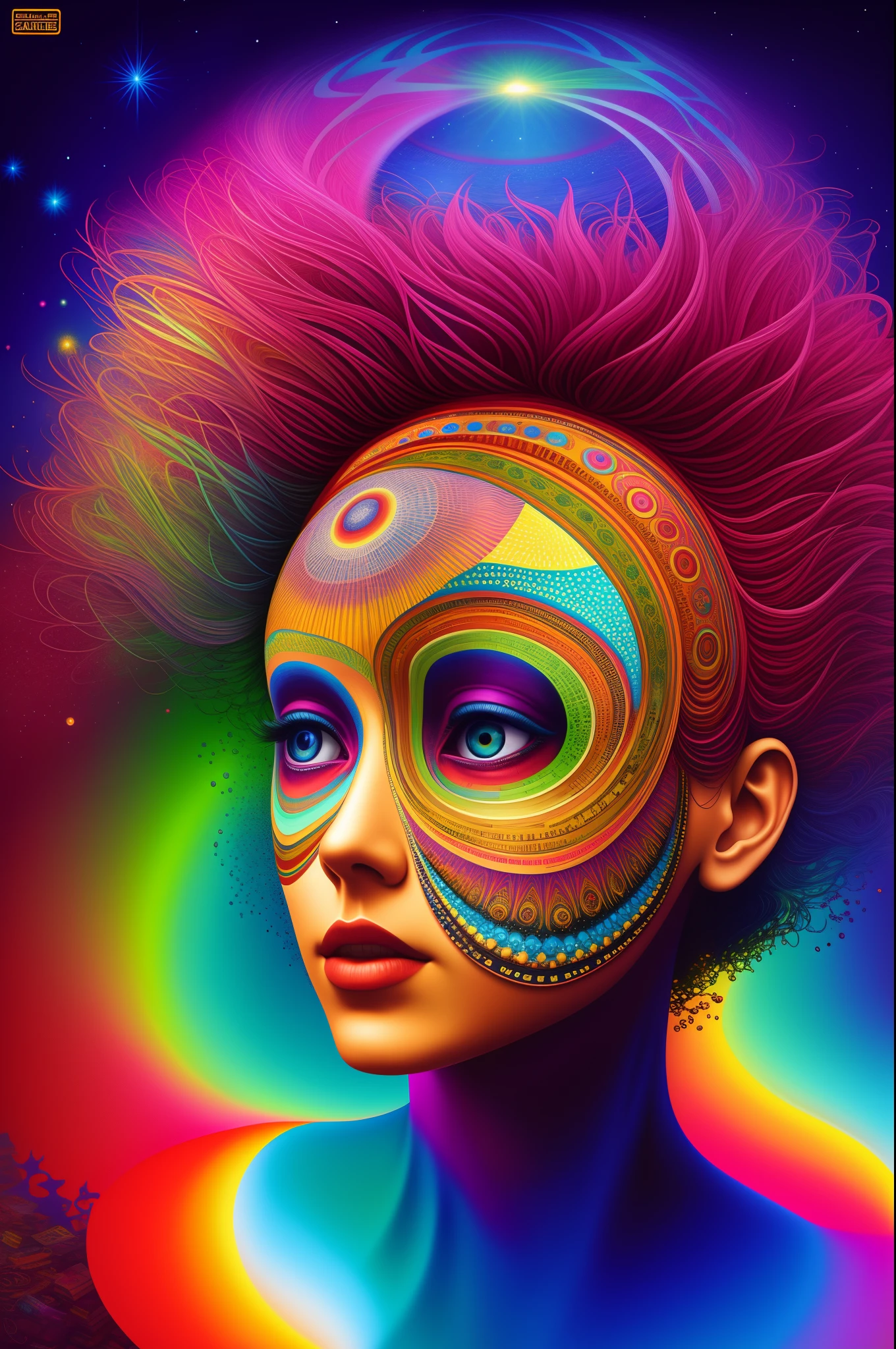 a painting of a giant head with a bunch of school books, psychedelic surreal art, estilo dan mumford e alex grey, psychedelic illustration, hyper detailed visionary art, Hyper Visionary Art - Detailed, psychedelic artwork, surreal + altamente detalhado, arte digital altamente detalhada 4k, arte psytrance, Directed by: Justino Geraldo, arte digital detalhada 4K, Arte Trippy, Surreal psychedelic design, desenho camiseta