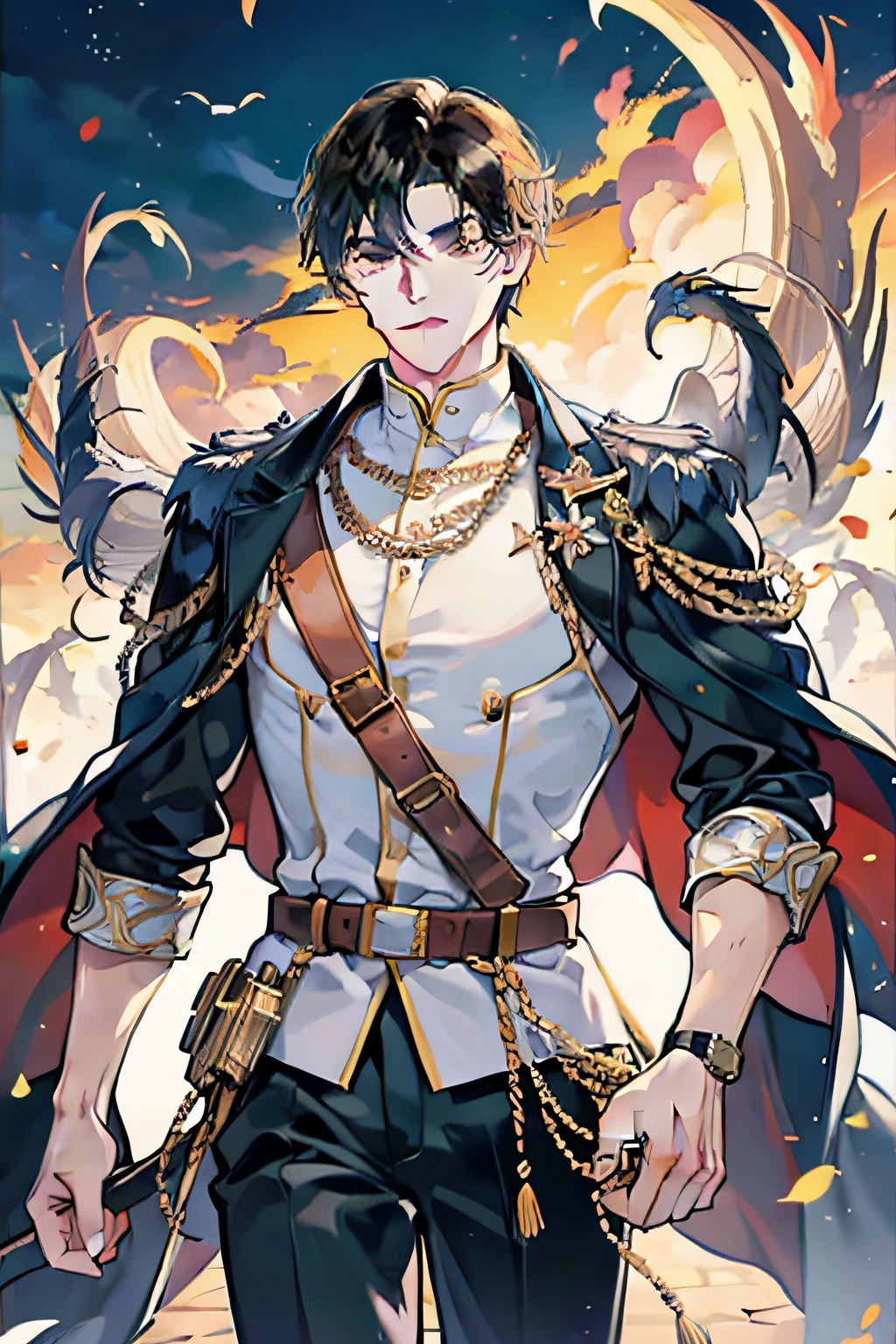A strong man like a prince who frowned and thought