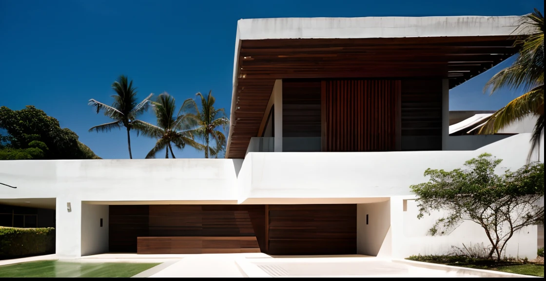 RAW photo, minimalist building exterior by caro utaha, in the style of dark brown and white, lush and detailed, mesoamerican influences, layered veneer panels, subtle lighting contrasts, hale woodruff