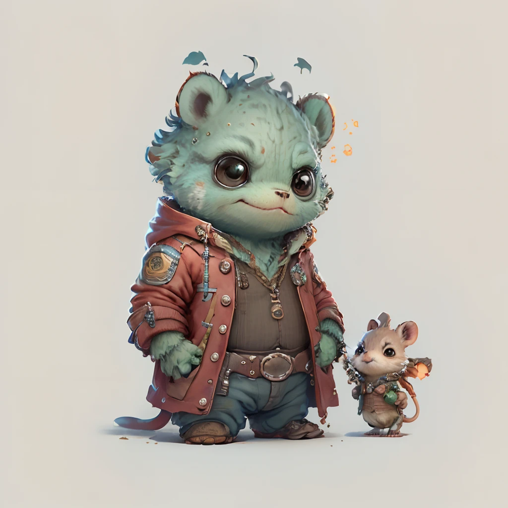 "Imaginative concept art of a cute creature inspired by Lora, with the appearance of a mouse and dressed as a policeman. (CuteCreatures tag weighted at 0.9)"