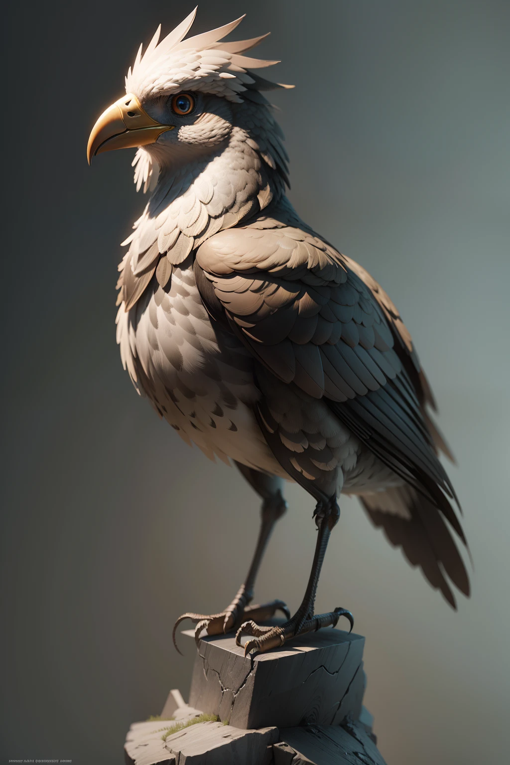 The bird，3Drenderingof，highly accurate，ZBRUSH，sense of layers，Feather details，Hair layers，Normal texture，Realistic style，Sculptural style，Normal structure，the detail
