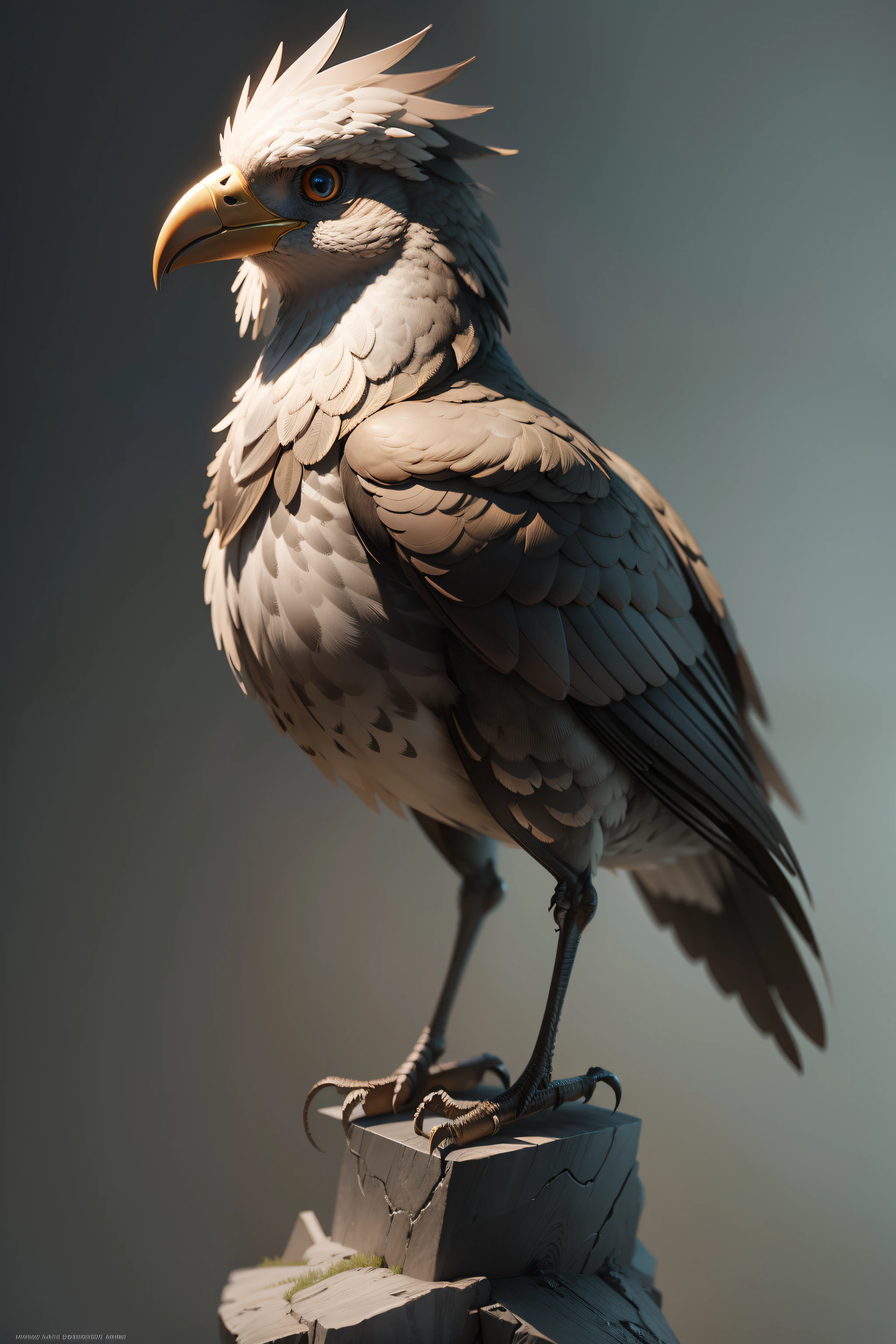 The bird,3Drenderingof,highly accurate,ZBRUSH,sense of layers,Feather details,Hair layers,Normal texture,Realistic style,Sculptural style,Normal structure,the detail