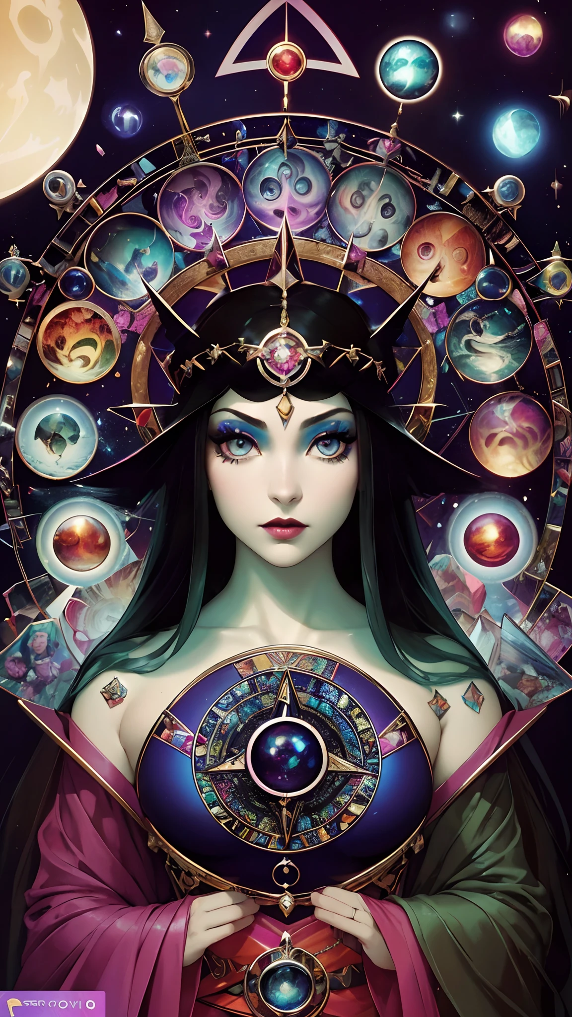 abstract beauty,approaching perfection,dynamic,Highly detailed,digitalpainting,Artstation,Concept art,Smooth,sharp-focus,illustartion,Artists: by Carne Griffiths, Wadim Kashin,leonid afremov,kandinsky,Psychedelic,watercolour,mother-of-pearl foil,stylish,Fantastic,colorful neon, s face, waist-high, portraite of a, up close, near, A glorious sunrise, aura, Glow, multi-colored bright aurora borealis, spectrum, In a chic,  mixed-language_SMS, (beautiful and clear background:1.2),, fantastic paintings , high detailed eyes,  The Space of the Northern Lights, galaxy, Gorgeous hair, Loving. Love. ultra detail hair, Best Quality, hiquality, hight resolution, detail enhancement, ((most beautiful image in the world)), Masterpiece, Best Quality, High Quality Detail Enhancement, ((most beautiful image ), Shiny hair, Ultra chic, , , curvy chic body, Stampa Flores, art by stjepan sejic, art by j scott campbell, Artist Guillem March, art by citemer liu, 4k, hight resolution, comic book character, comic, high quality detailed,   style of ::2.0 comix illustration style,tatoon style, hiquality, hight resolution, detail enhancement, 8K, HD, Best Quality, hiquality, hight resolution, detail enhancement, 8K, HDR, sharp-focus, Ultra Detailed, perfect  lighting, Curvy Body, Lush , Curvy big hips,Thin Transparent Gloves, Model of a fantastic witch: long wavy black hair, full dark lips, Smoky eyes, BREAK, Setting: Room with black color, Broken glass,multicolored neon crystals, BREAK, bodypaint: Polychromatic geometric patterns, Torso cover, Arms and legs, BREAK, Accessories: Chrome-plated chains with torn body, Silver Choker, black feathered white black wings, , Cool, rock star, rainbow