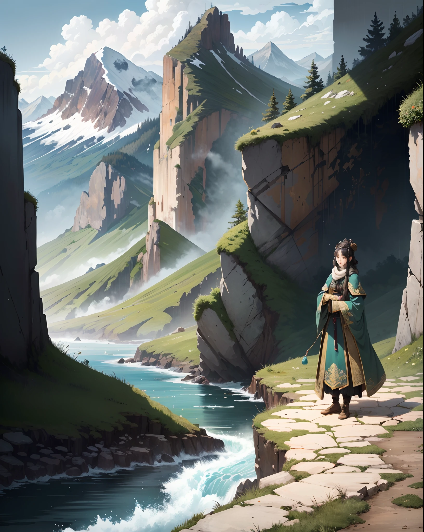 ancient wind，mountains and rivers，Female emperor，Rain