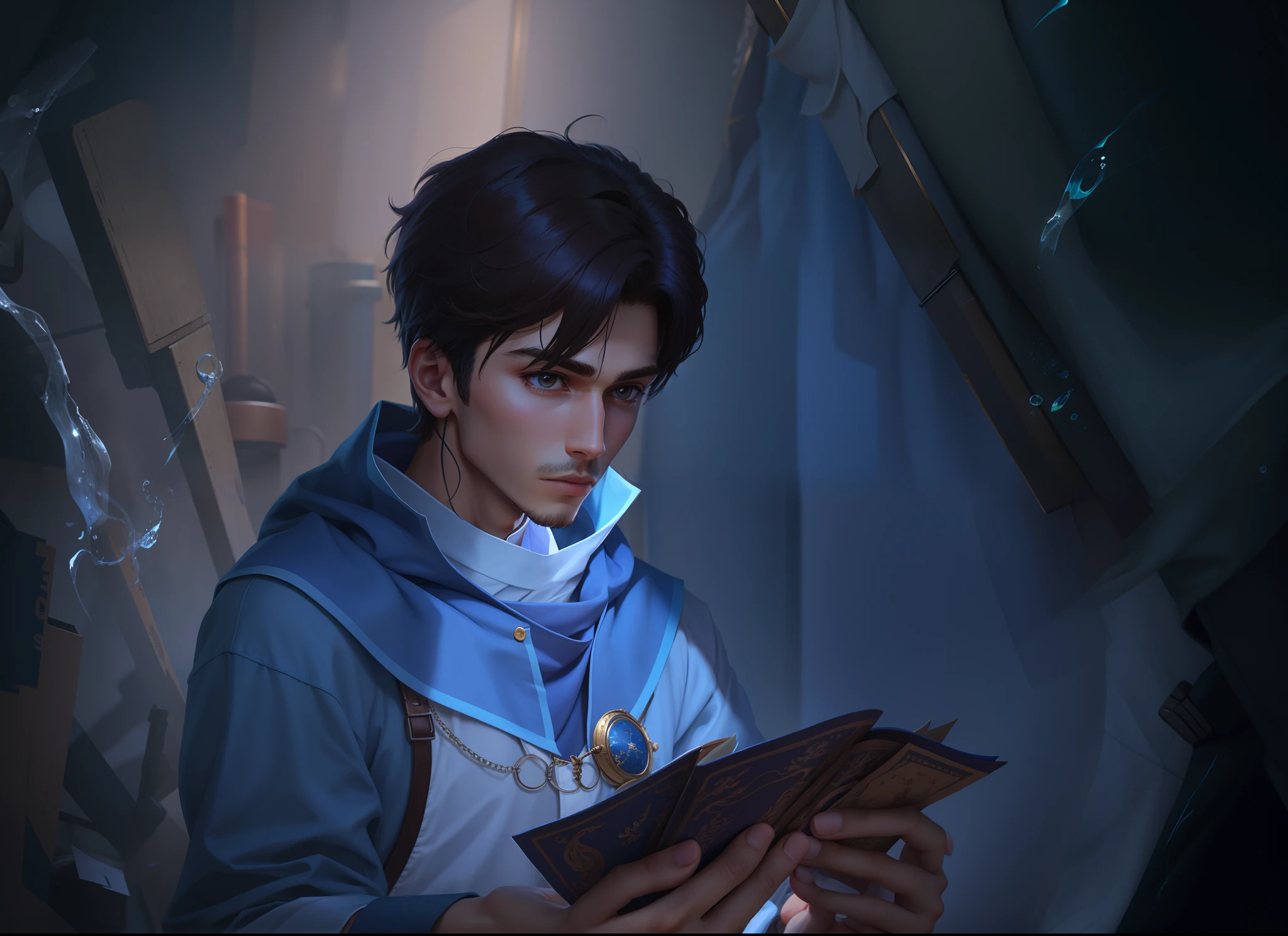 In-depth portrayal of clothing and hands，Male characters。