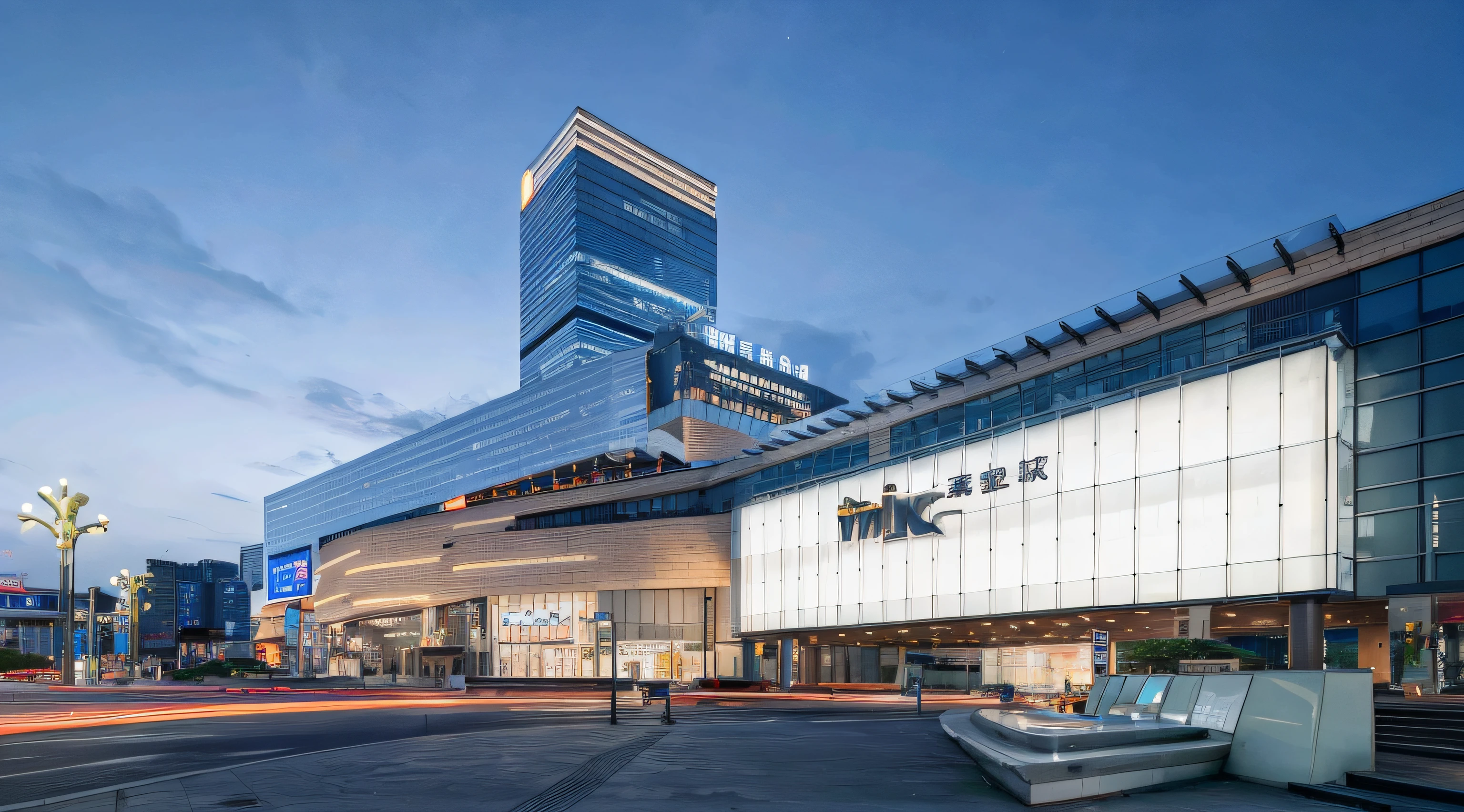 arafed view of a large building with a lot of windows, Hangzhou, wide angle exterior 2022, shenzhen, Uptrend ,, Eat Zhuoxin, in magnificent shopping mall, Mall, beijing, wide image, the neat and dense buildings, imagem de qualidade alta, mu pan, the photo shows a large, shopping mall, mall background, Wide view, shanghai