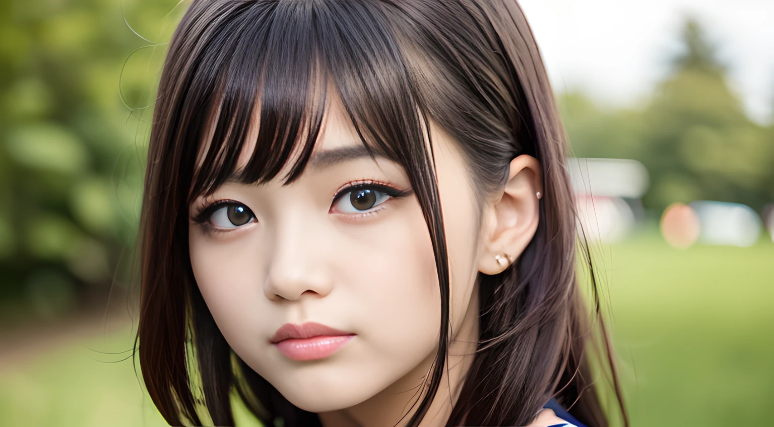 A beautyful girl, The face is delicate, Noble temperament, Age 20 years, upper body, (largeeyes:1.6), realistic, SOLO, Playful