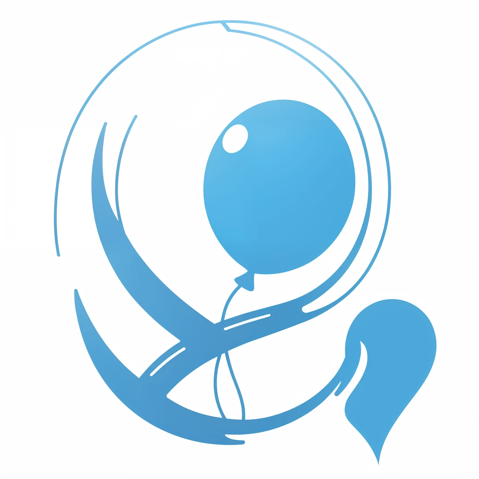 Balloon logo,vectorial,White background,، simple,Line style