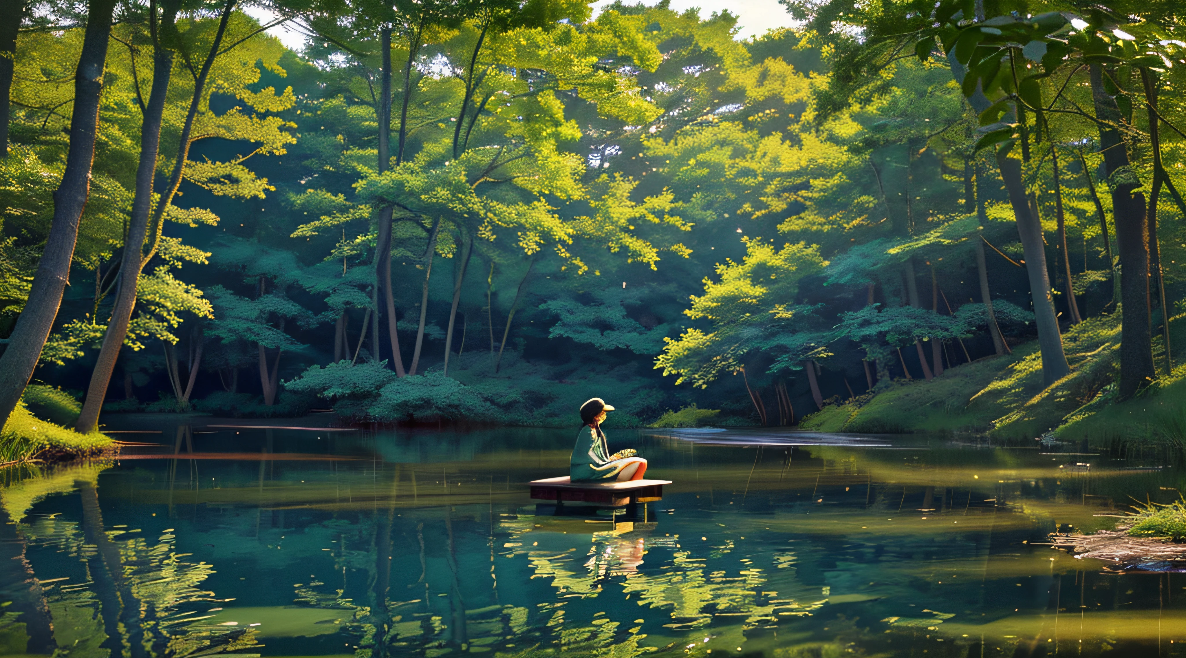 In a lush greenery、John 8K in the forest,A cute and touching anime girl sitting on the grass by the lake。An atmosphere of peace pervades the air,The lake is microwaved,As if welcoming her。She sat there quietly,Enjoy the tranquility of nature。The whole scene is full of anime-style magic,The delicate 4K painting makes every detail appear vivid and delicate。
The girl is surrounded by a beautiful pond,The clear water of the lake reflects the surrounding scenery,It was as if a mysterious world had opened。She is close to the pond,You can almost touch the gentleness of the lake。Her eyes revealed a serenity and tenderness,It was as if she was at one with nature。The surrounding nature is also so gorgeous,The works shared by the artists on ArtStation and Pixiv became wallpapers around her,It adds a touch of mystery and charm。
The picture reveals a sense of serenity and peace,It was as if time stood still here。The cuteness and touching nature of the girl makes you want to get closer,Feel the charm she exudes。This is an 8K anime scene that shows the art style of high-quality animation,It makes you feel like you are in a cinematic dream world。