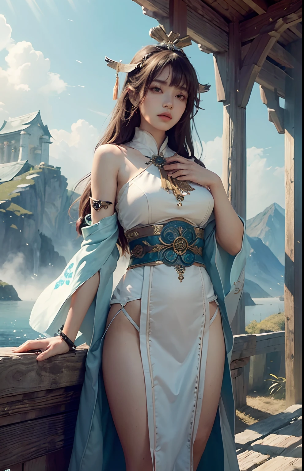 (1girl:1.3),solo,__body-parts__,
official art, unity 8k wallpaper, ultra detailed, beautiful and aesthetic, beautiful, masterpiece, best quality,Fantastical Atmosphere, Calming Palette, Tranquil Mood, Soft Shading,
Miko priestess, charm spell, talisman familiar, shrine maiden duties,