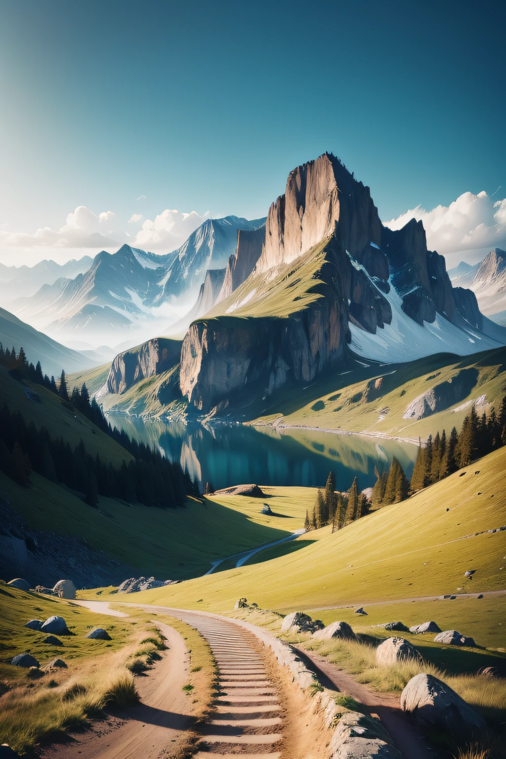 Free word appears in the landscape picture