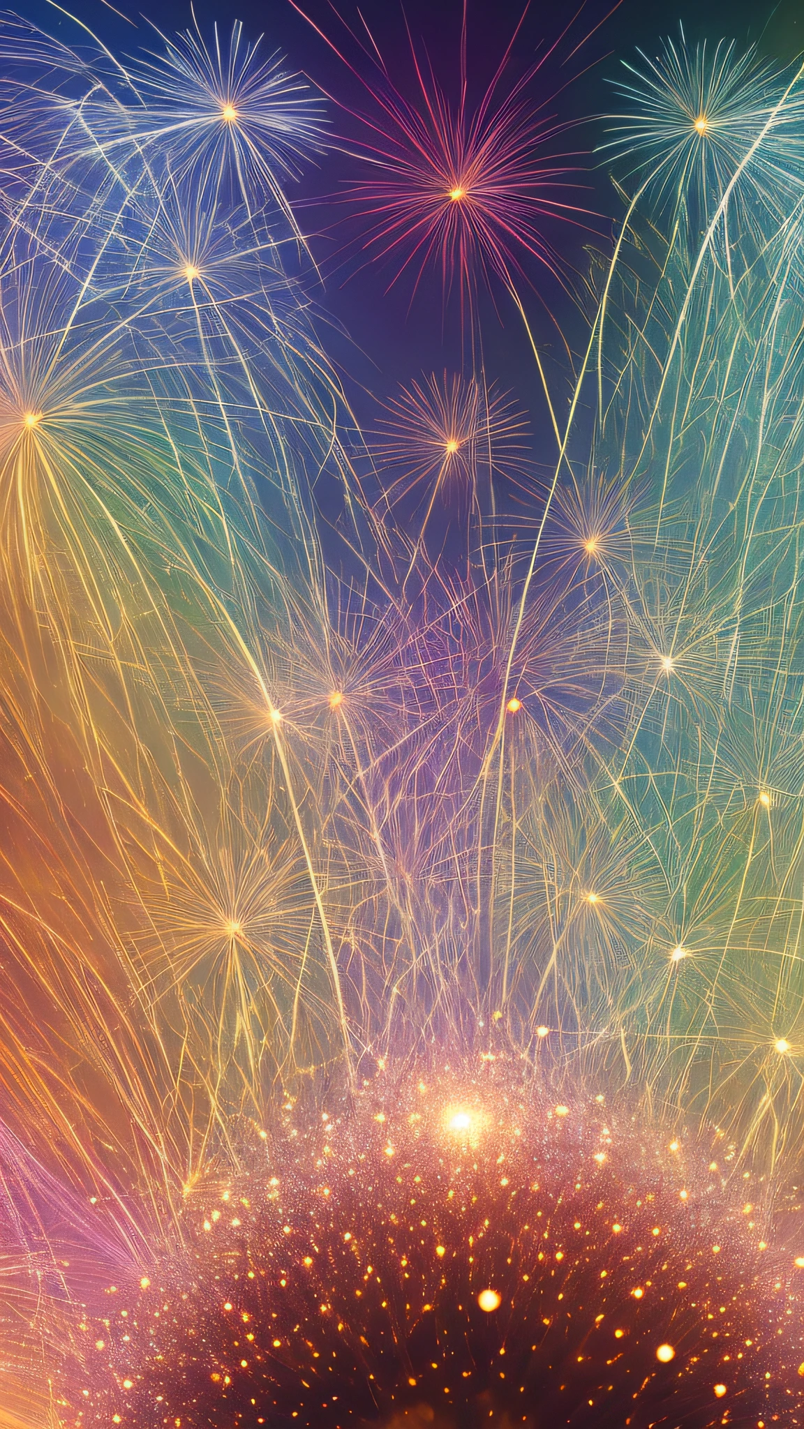 amazingly-glorious destop wallpaper featuring billions of pixels interplaying with each other with high-photo clarity and technique, displaying effervescent colorful bubbles breifly existing for a moment in time before popping, HD detail, hyper-detailed, intricately-playing splashes of lucid light, light fountain in the center of it all, a few scattered feathers of light coming out like fireworks, deep field of space and time twirling and turning into stained glass on hot coals and embers, faintly-focused background, distant softly-glowing musical notes decaying into the background, true reflection, and true reflections of existence, beauty in the fleeting moment, duality, elegance and radiance, ray tracing, existentialism and surrealism. radiance without wings, an undeniable persistent and presence, serene water, splitting a second of time, a leap into the unknown, dim backdrop, but a wish, a hope, a dream, a chance to dream, of bubbles, rebith and destruction, something cosmic whispering everything into existance, a dandelion wish made of light,