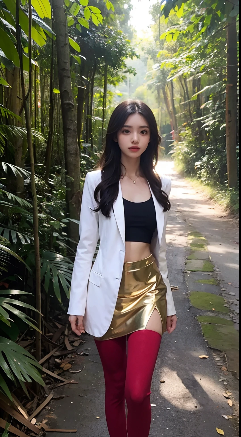 1girll, ln the forest,rios,Flashy clothes,The upper part of the body,,tmasterpiece,Best quality,