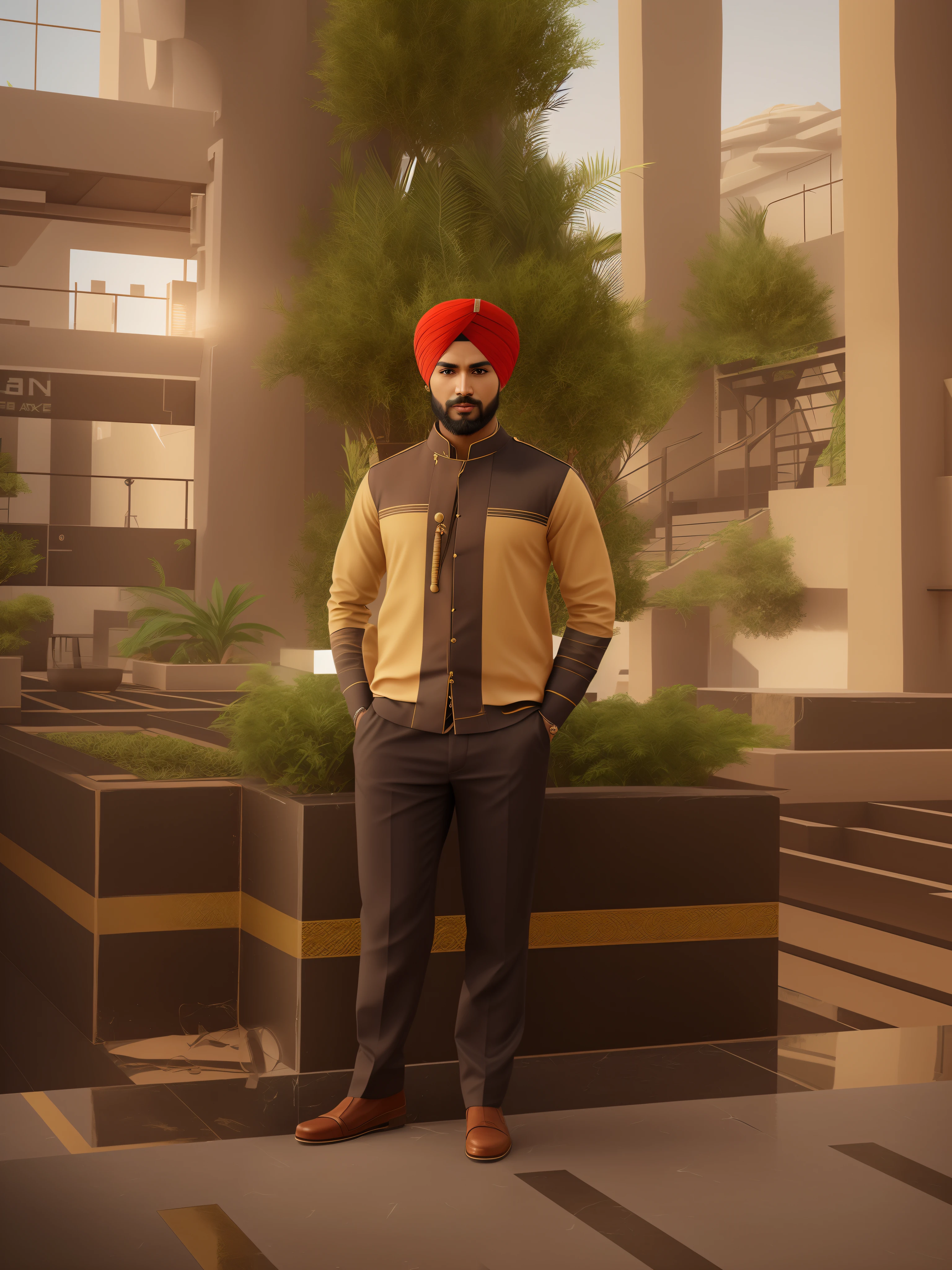 Change background, do not change face and turban, face and turban stays same, 8k , avatar type for profile photo, realistic face.