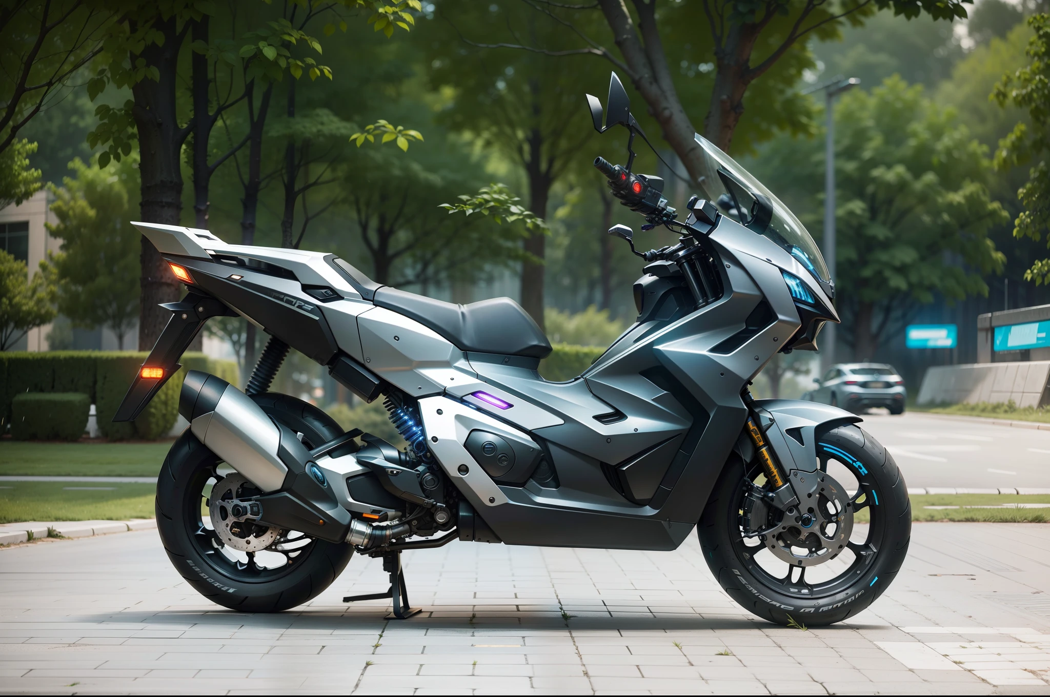 Cyberpunk mechanical motorcycle,Biomechanicals,hyper realisitc, Steel, Complex design, insanely details, finely detailled, Extremely clear lines, cinmatic lighting, photograph realistic, A detailed masterpiece