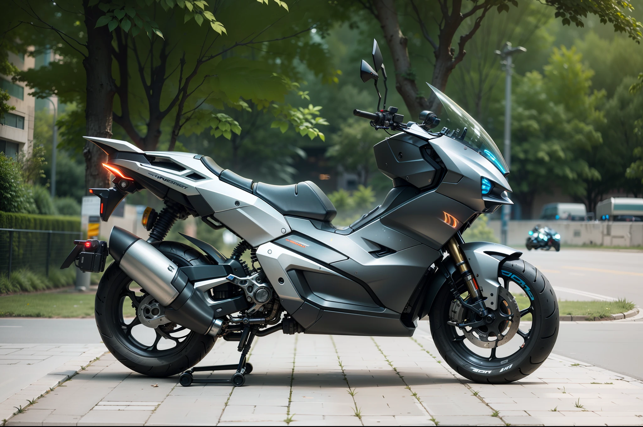 Cyberpunk mechanical motorcycle,Biomechanicals,hyper realisitc, Steel, Complex design, insanely details, finely detailled, Extremely clear lines, cinmatic lighting, photograph realistic, A detailed masterpiece