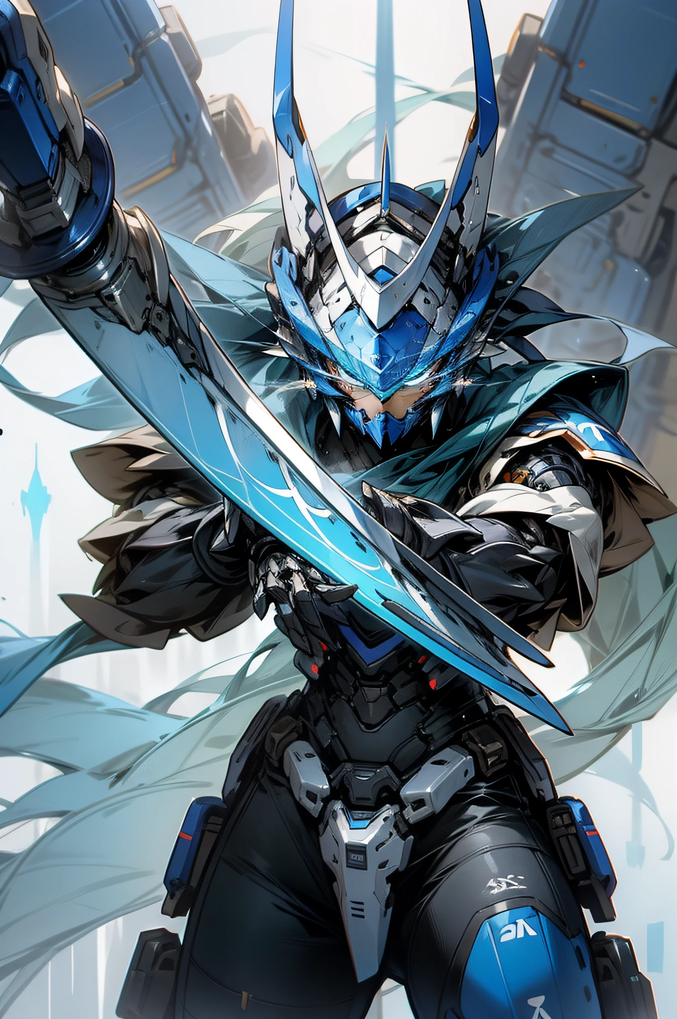 The most handsome blue sword mech