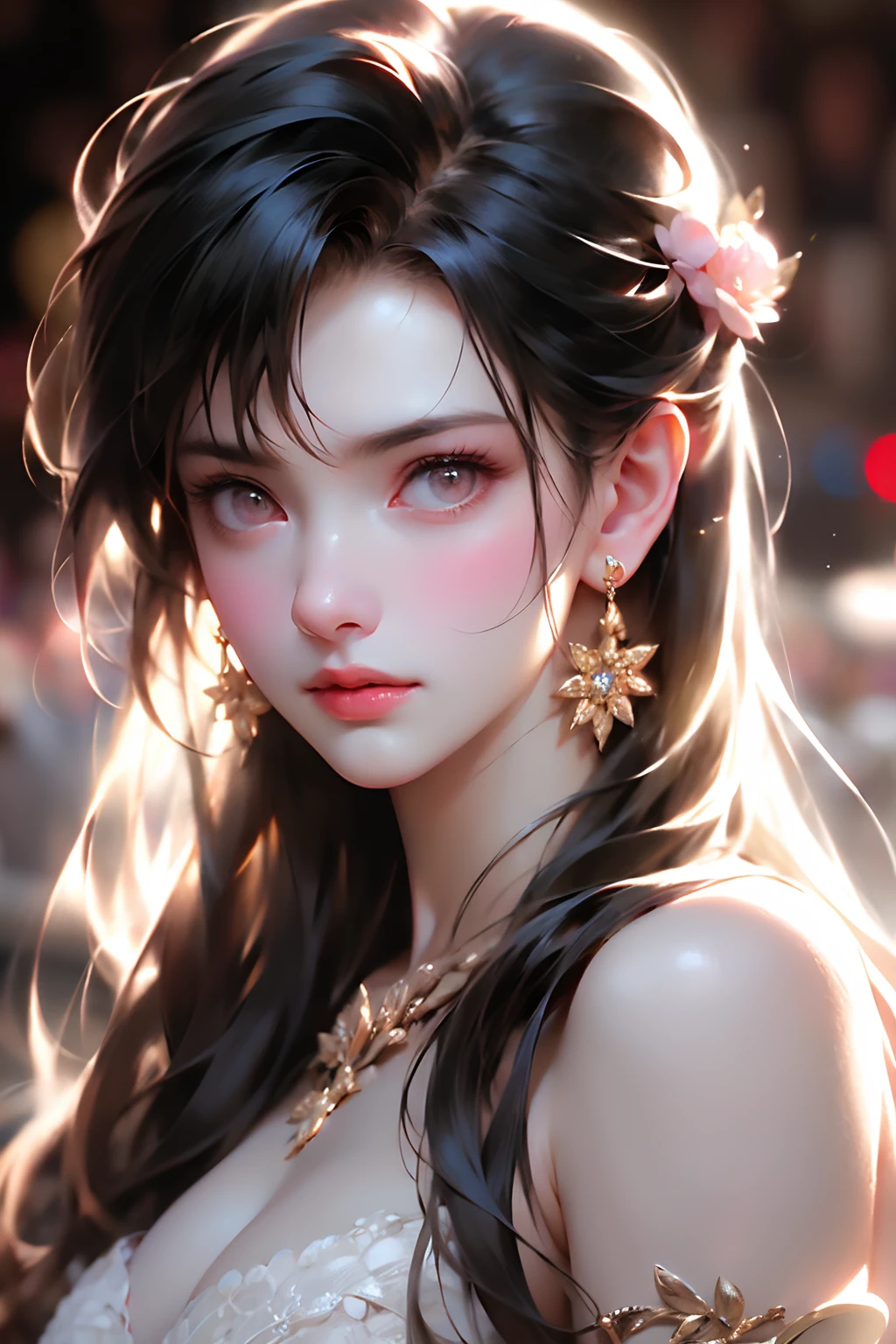 zydG, 1girl, delicate skin, looking at the audience, brown eyes, (short bangs: 1.2), (medium breasts: 1.0), (medium areola: 0.8),
(Photorealistic:1.4), (Best Quality:1.0), (Ultra High Resolution:1.0), 8K, RAW Photo, (Masterpiece:0.2), (pureerosface_v1:0.5)