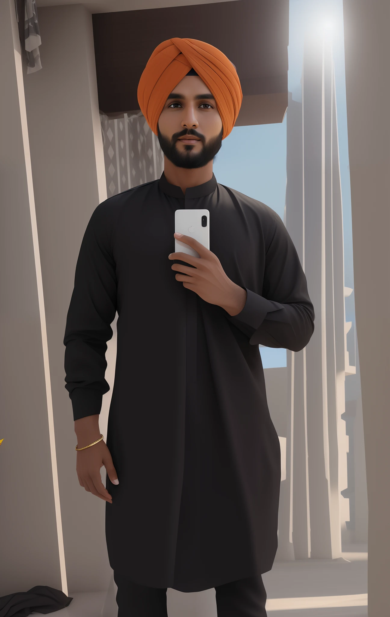 Change background, do not change face and turban, face and turban stays same, 8k , avatar type for profile photo, realistic face.