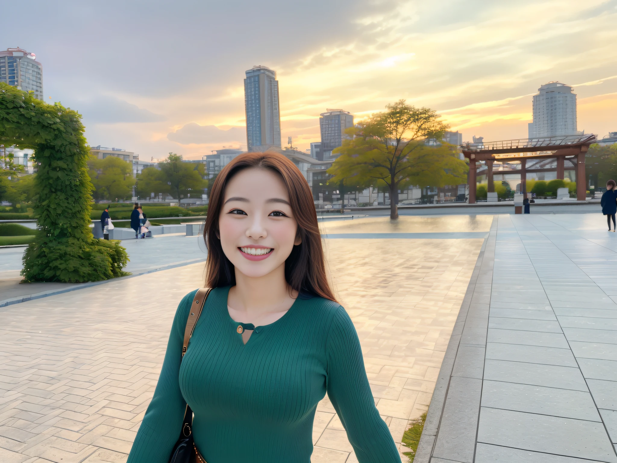 (top-quality、8k、32k、​masterpiece、UHD:1.2)、Photo of a pretty young woman、(详细的脸:1.1)、looking at the viewers、The upper part of the body、big breasts、a smile、onepiece