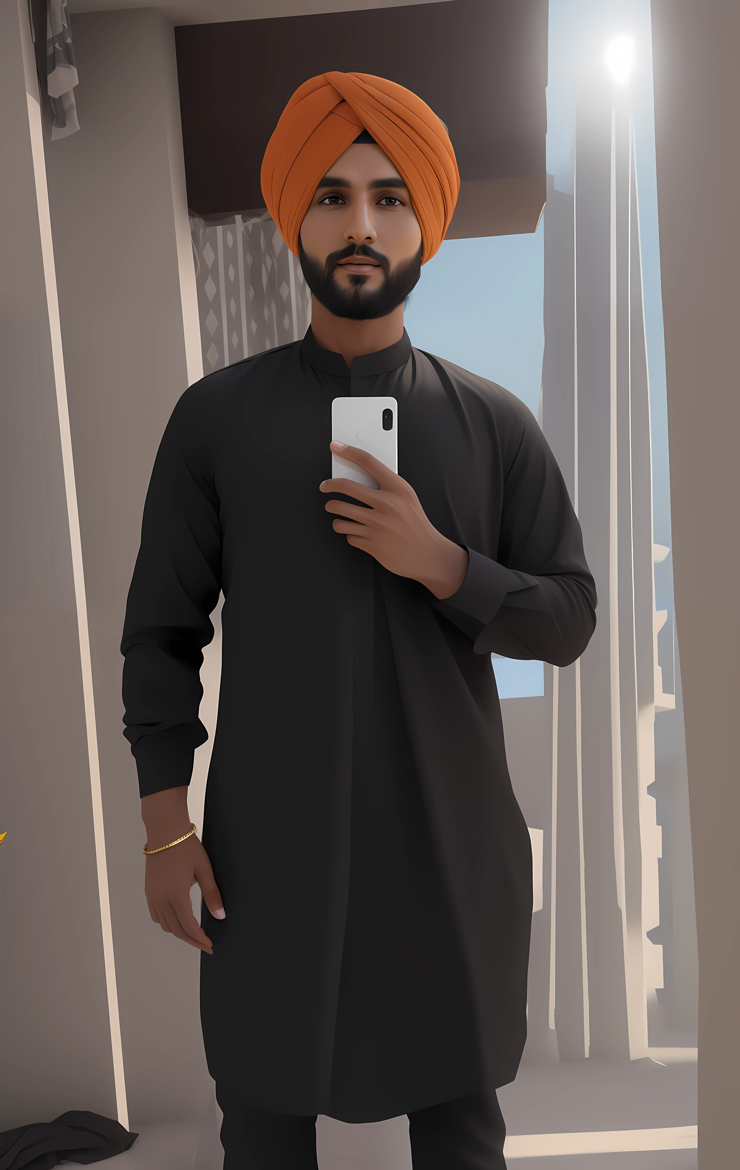 Change background, do not change face and turban, face and turban stays same, 8k , avatar type for profile photo, realistic face.
