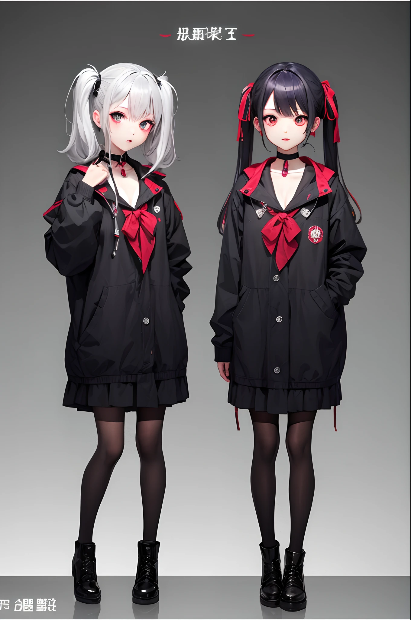 Full body depiction、Cute Girl Twin Tails、zombie、Naughty、canny、