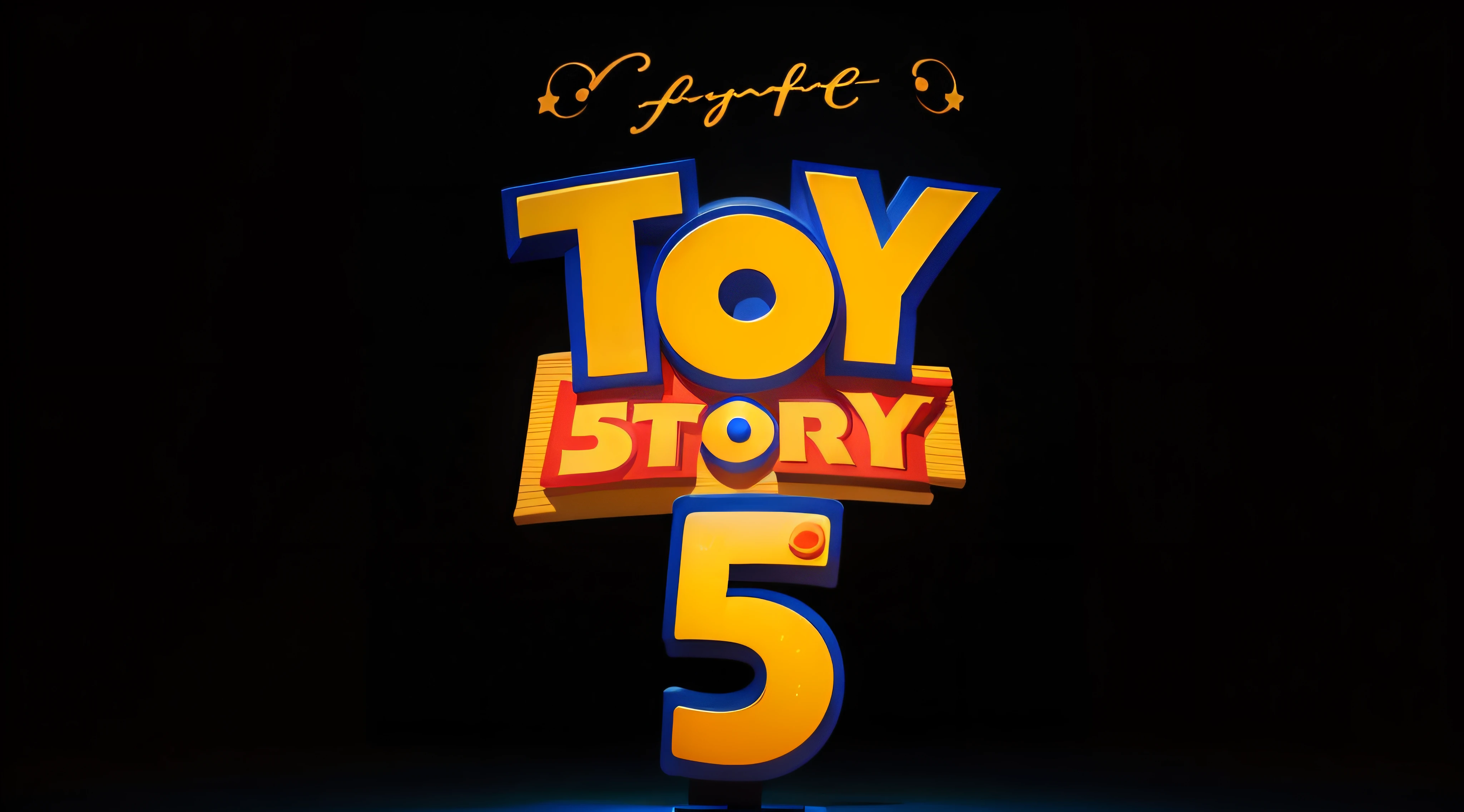 Create an enchanting and visually mesmerizing logo for Toy Story 5, beautifully capturing the essence of the film's charm and boundless creativity.