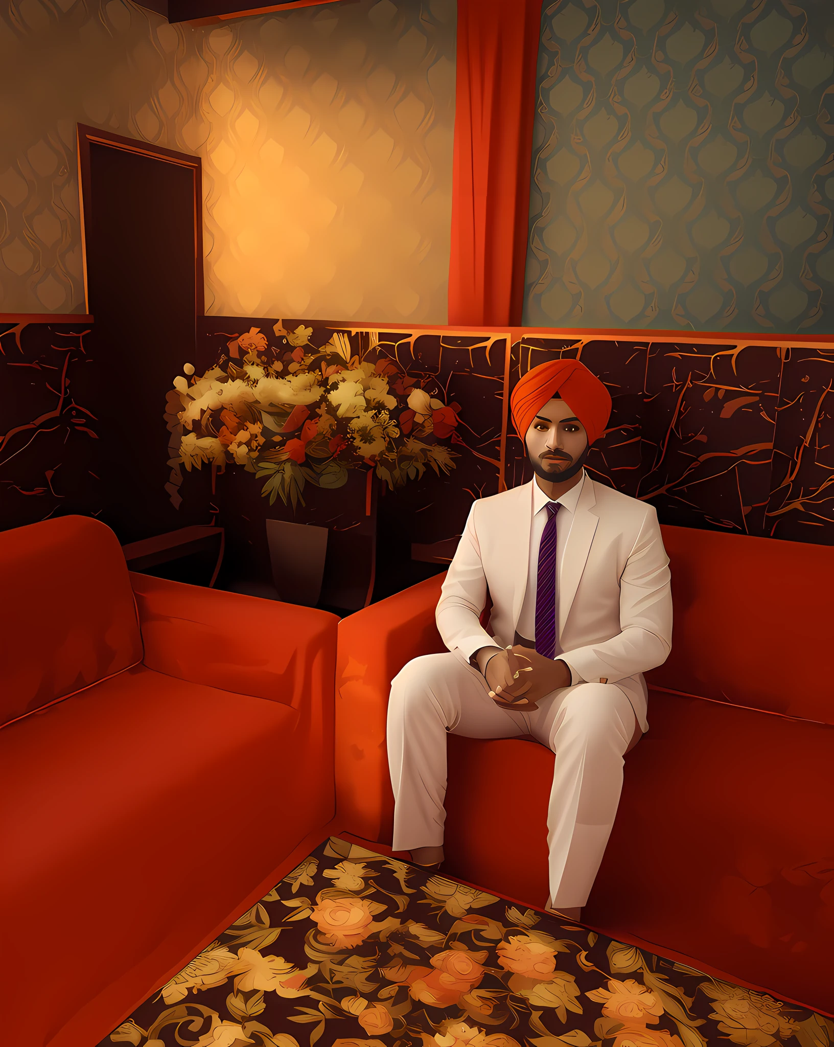 Change background, do not change face and turban, face and turban stays same, 8k , avatar type for profile photo, realistic face.