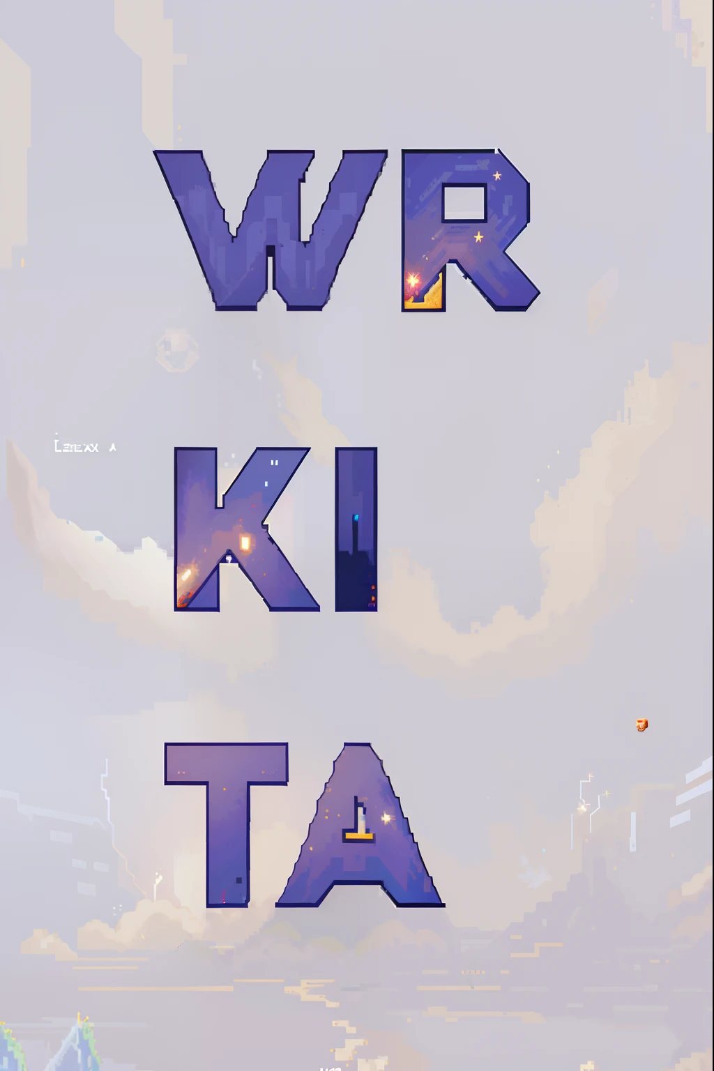 "(pixel art:1.5) 1:1 aspect ratio, small stars and lightning at the top and bottom"
